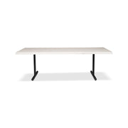 Brooks - Dining Table - T Base - 40" x 116" - White Wash Top - Black Base