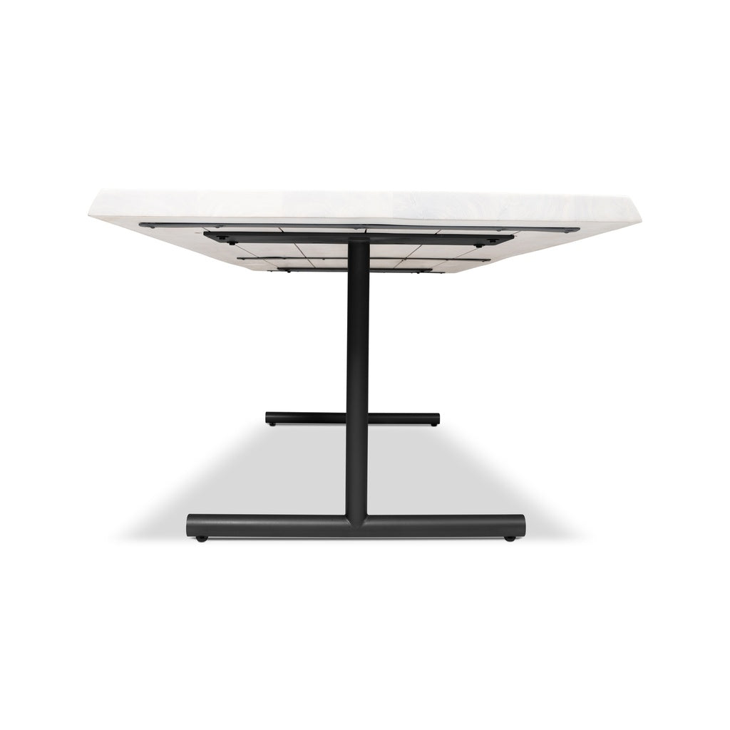 Brooks - Dining Table - T Base - 40" x 116" - White Wash Top - Black Base