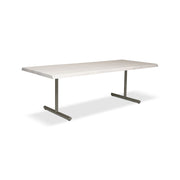 Brooks - Dining Table - T Base - 40" x 92" - White Wash Top - Pewter Base