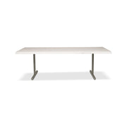 Brooks - Dining Table - T Base - 40" x 116" - White Wash Top - Pewter Base