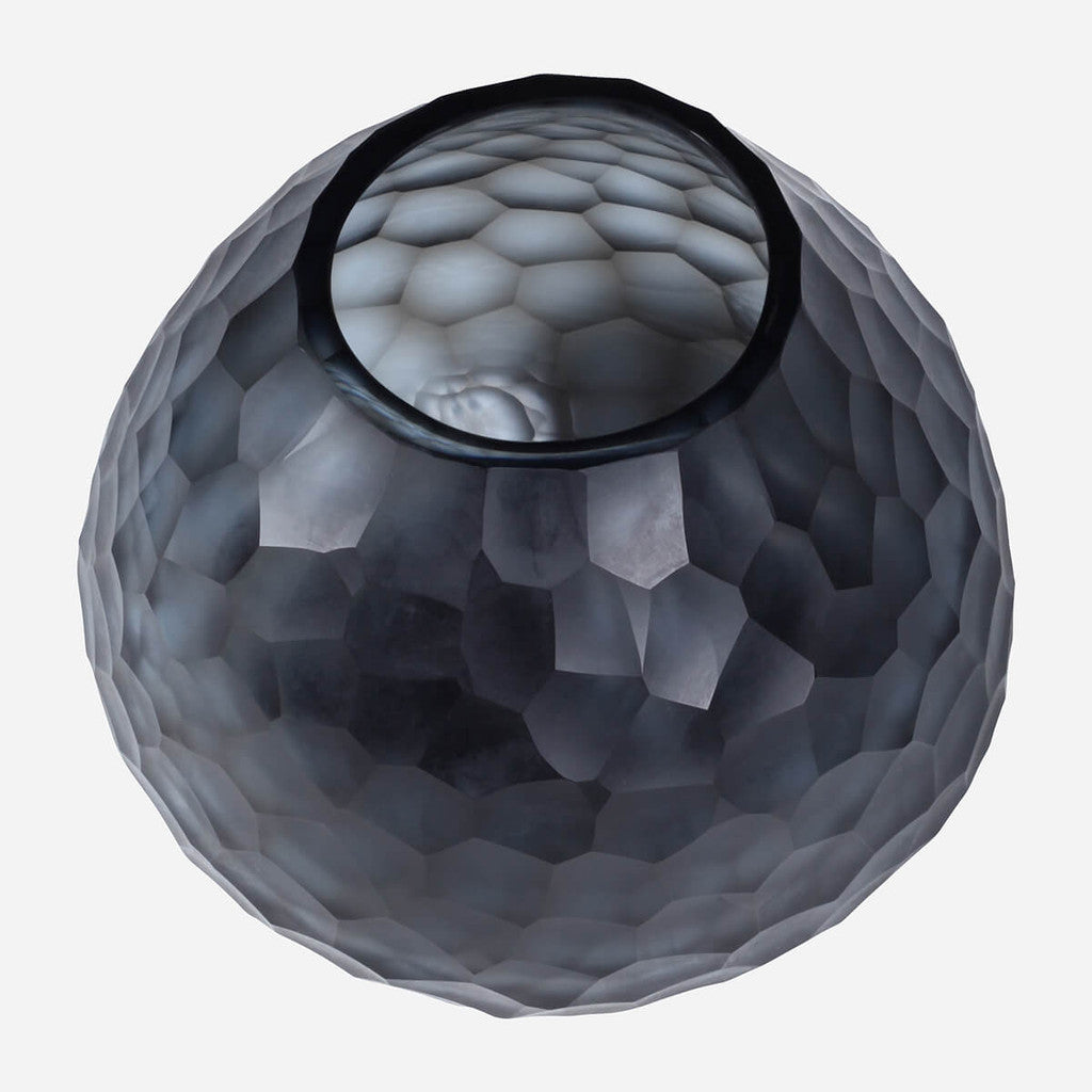 Somme Round Indigo Glass Vase