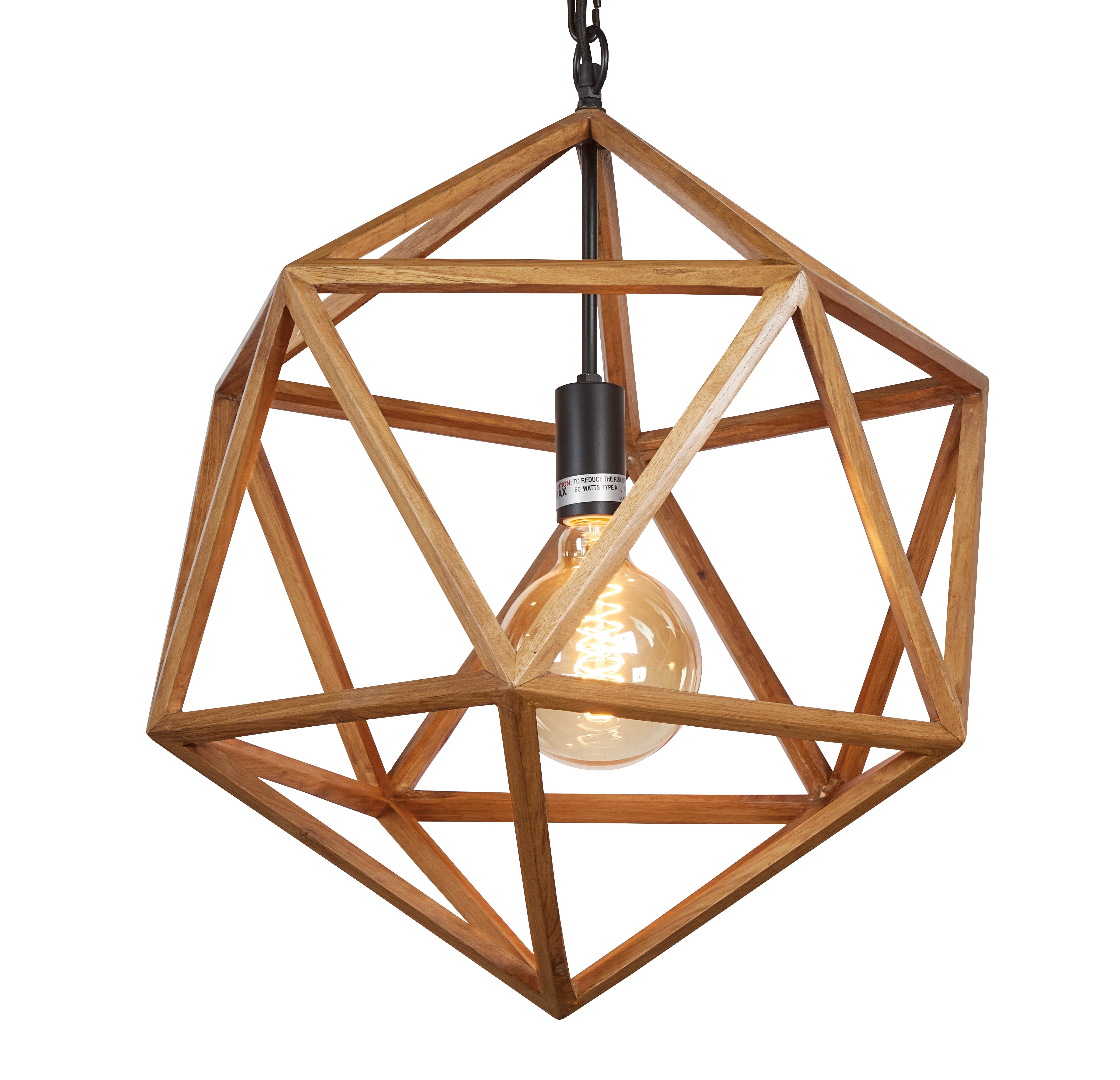 Wooden Polyhedron Chandelier - Small