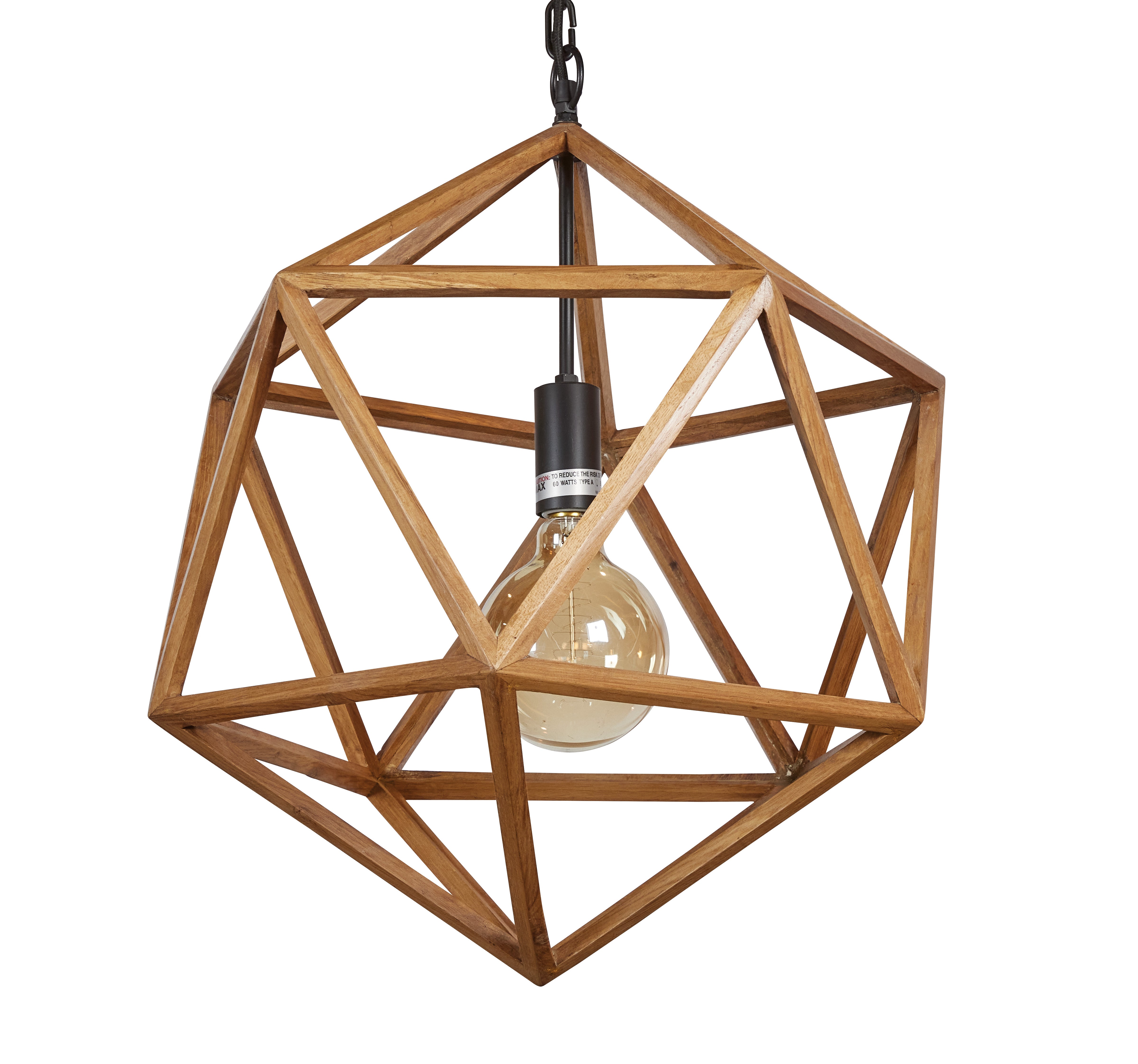 Wooden Polyhedron Chandelier - Small