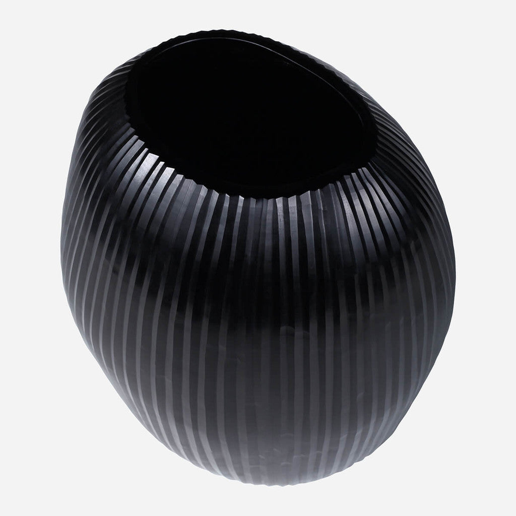 Seine Black Sculptural Glass Vase - Large