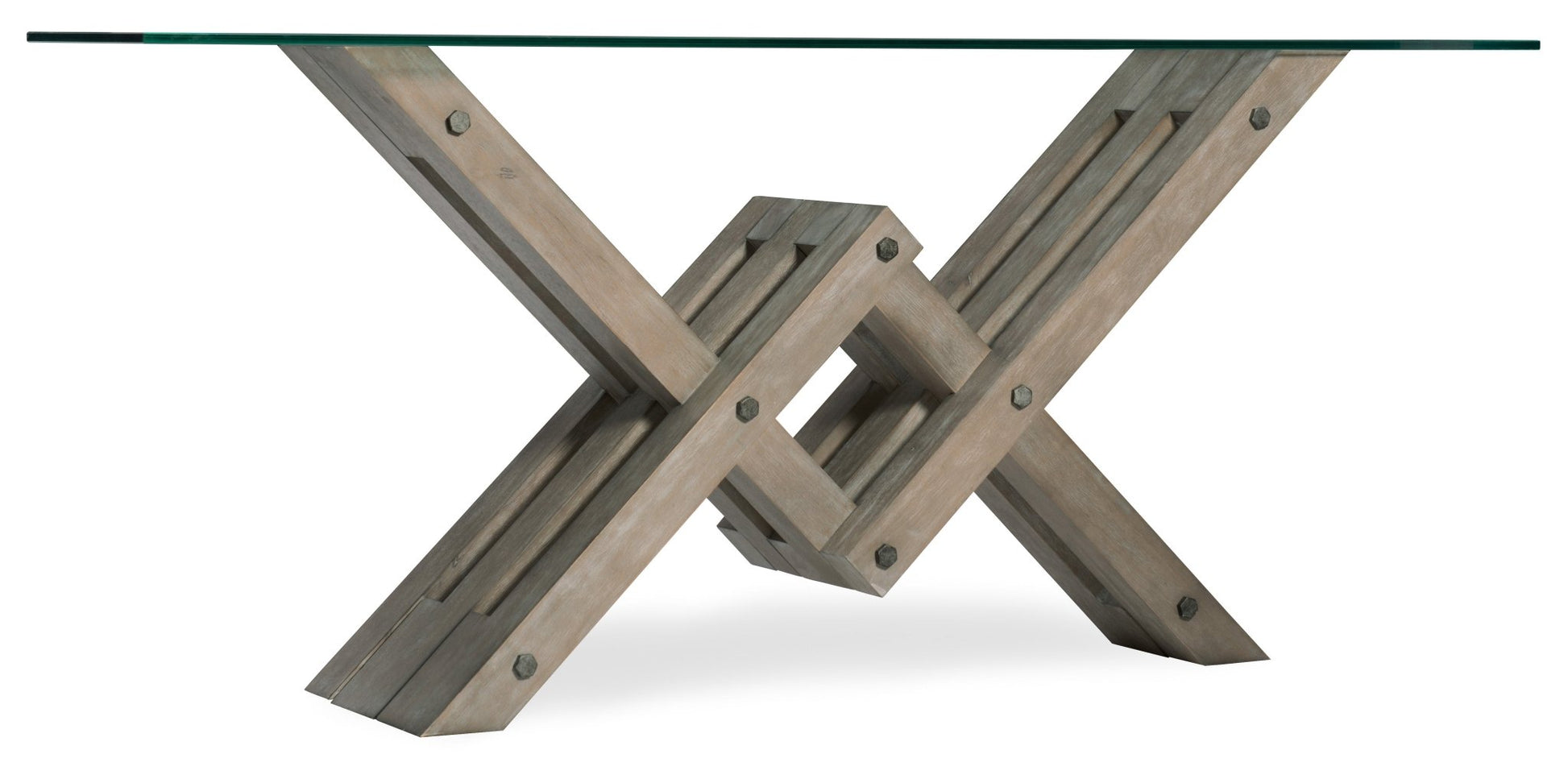 Affinity Glass Top Accent Console - Central Designs