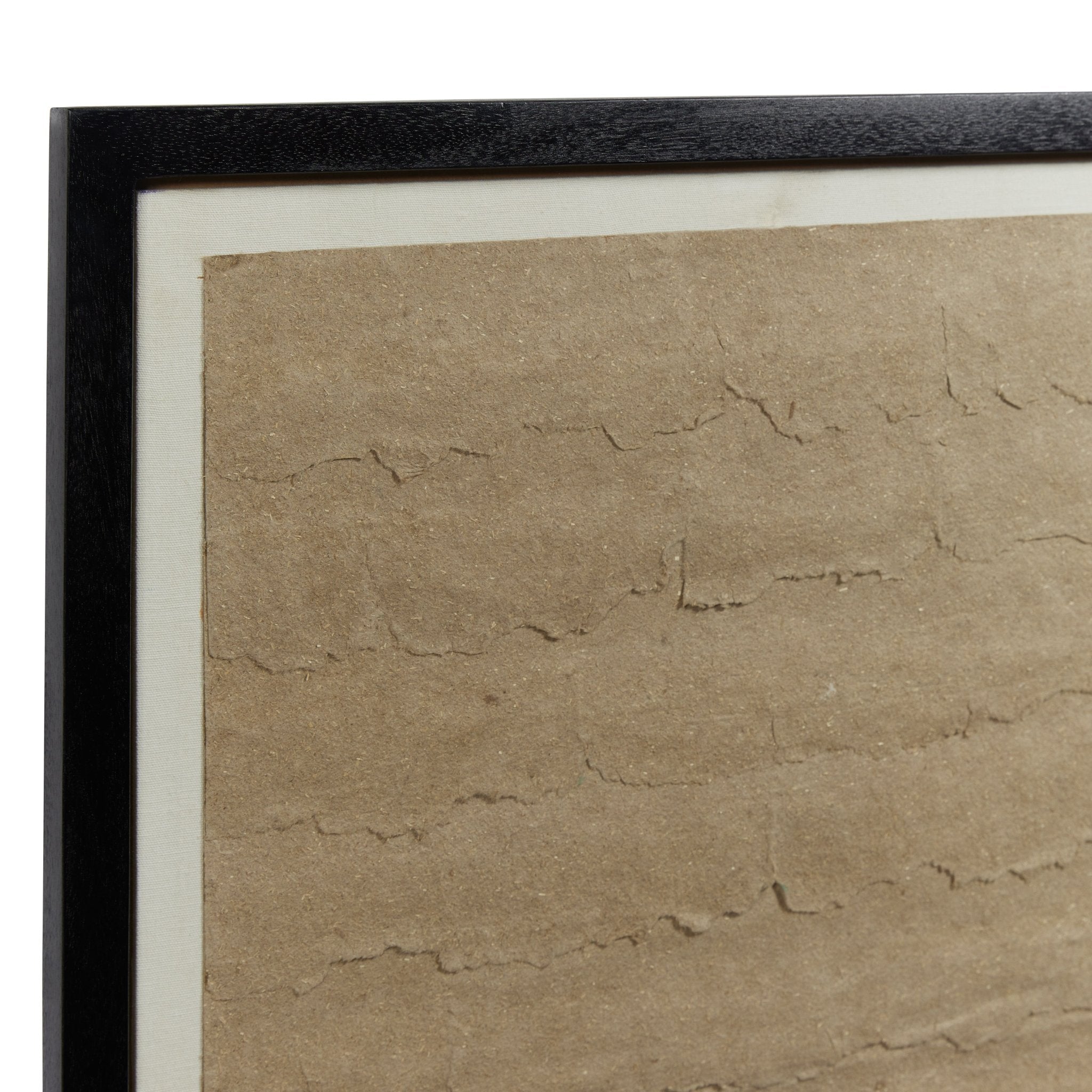 Natural Torn Paper Wall Art in Glass Wooden Frame - Central Designs