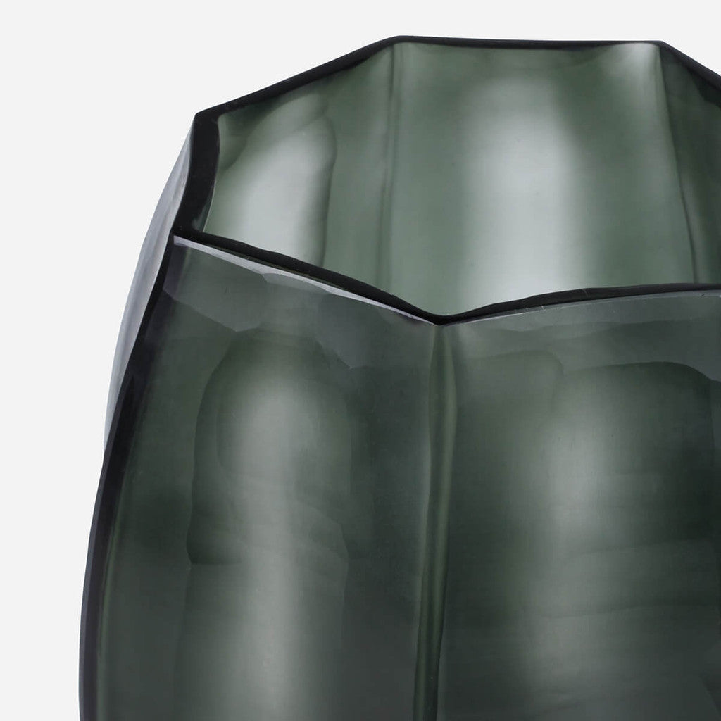 Loire Light Green Steel Glass Vase - Small