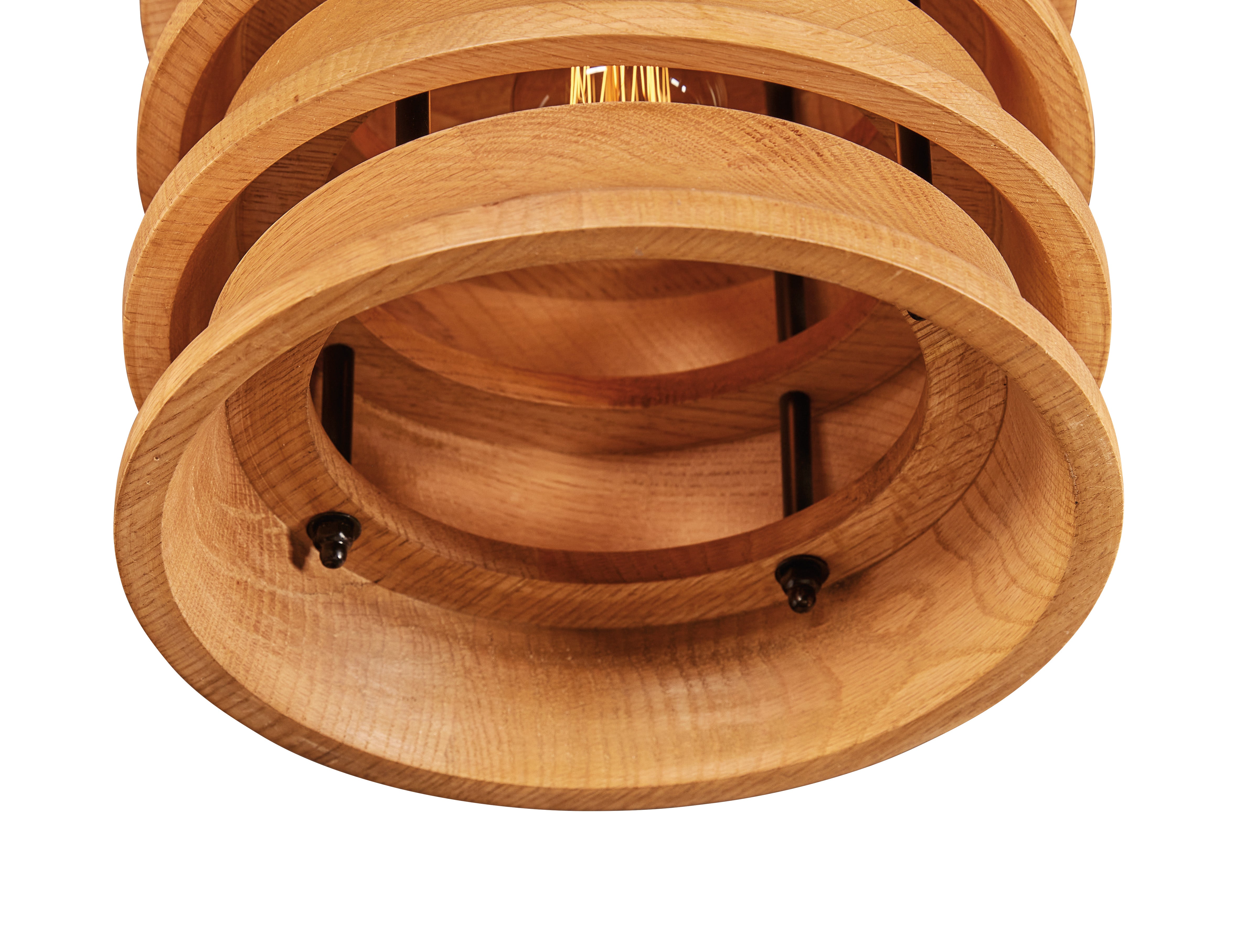 Oak Wood Stacked Pendant - Small