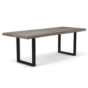 Brooks - Dining Table - U Base - 40" x 116" - Sandblasted Grey Top - Black Base