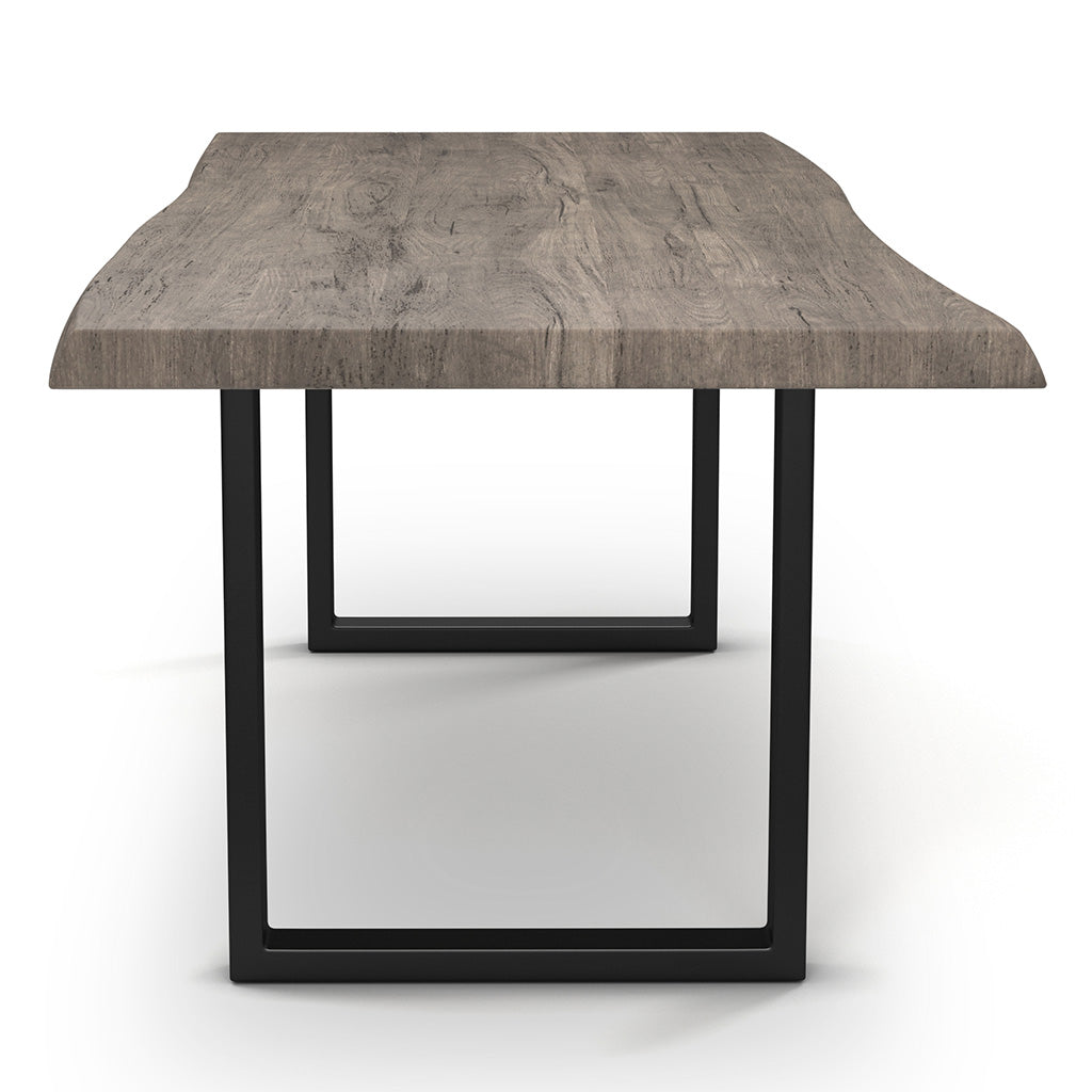 Brooks - Dining Table - U Base - 40" x 116" - Sandblasted Grey Top - Black Base