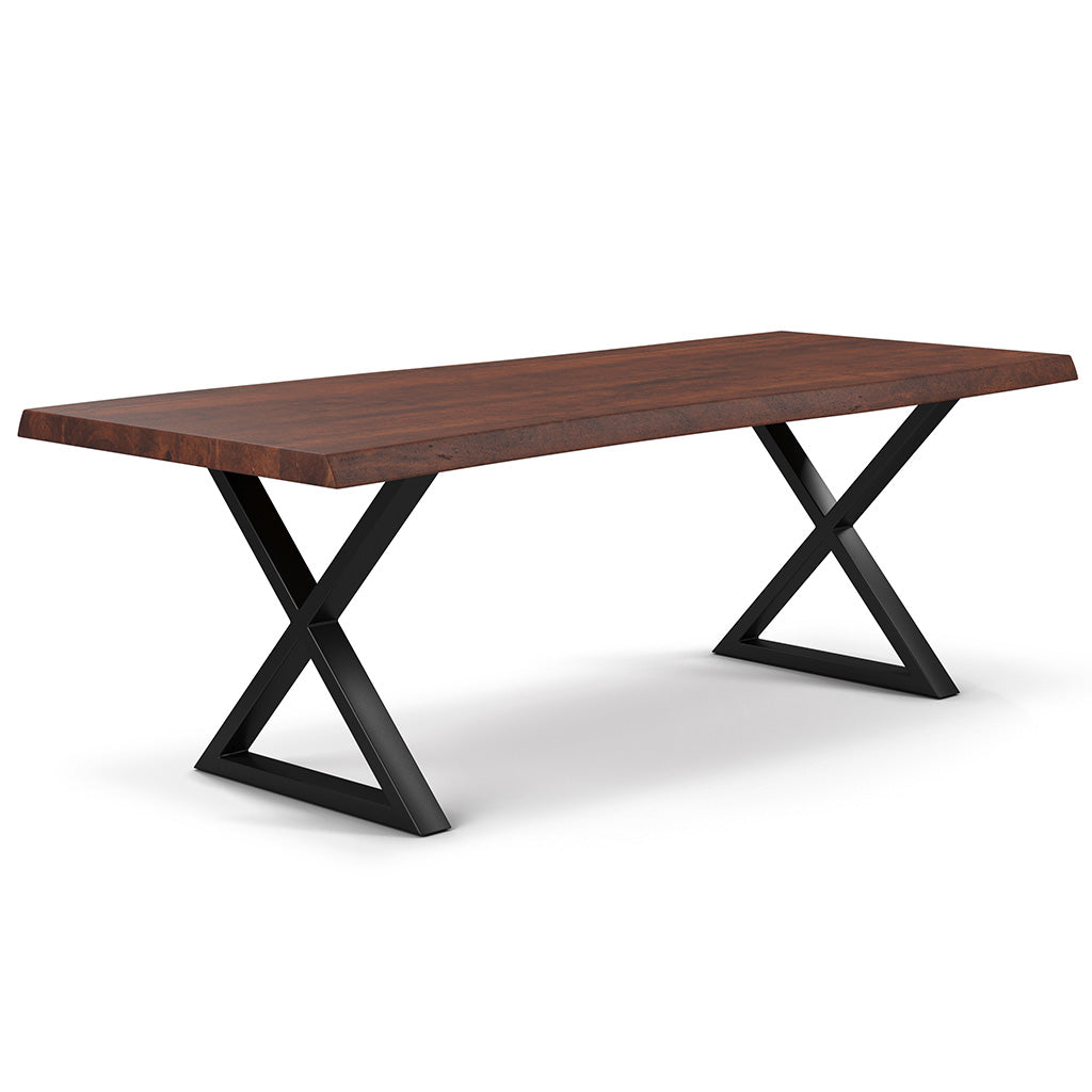 Brooks - Dining Table - X Base - 40" x 116" - Americano Top - Black Base