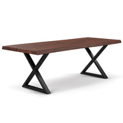 Brooks - Dining Table - X Base - 40" x 116" - Americano Top - Black Base