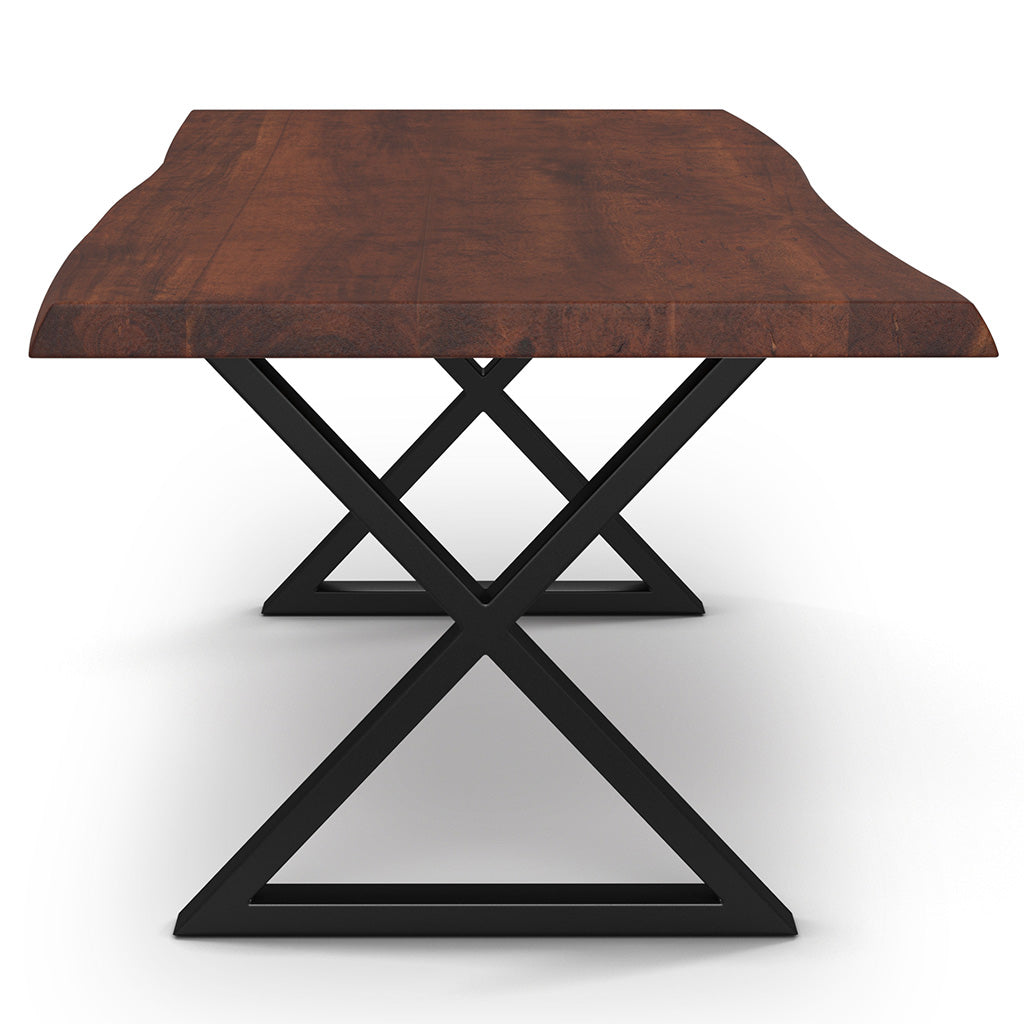 Brooks - Dining Table - X Base - 40" x 116" - Americano Top - Black Base