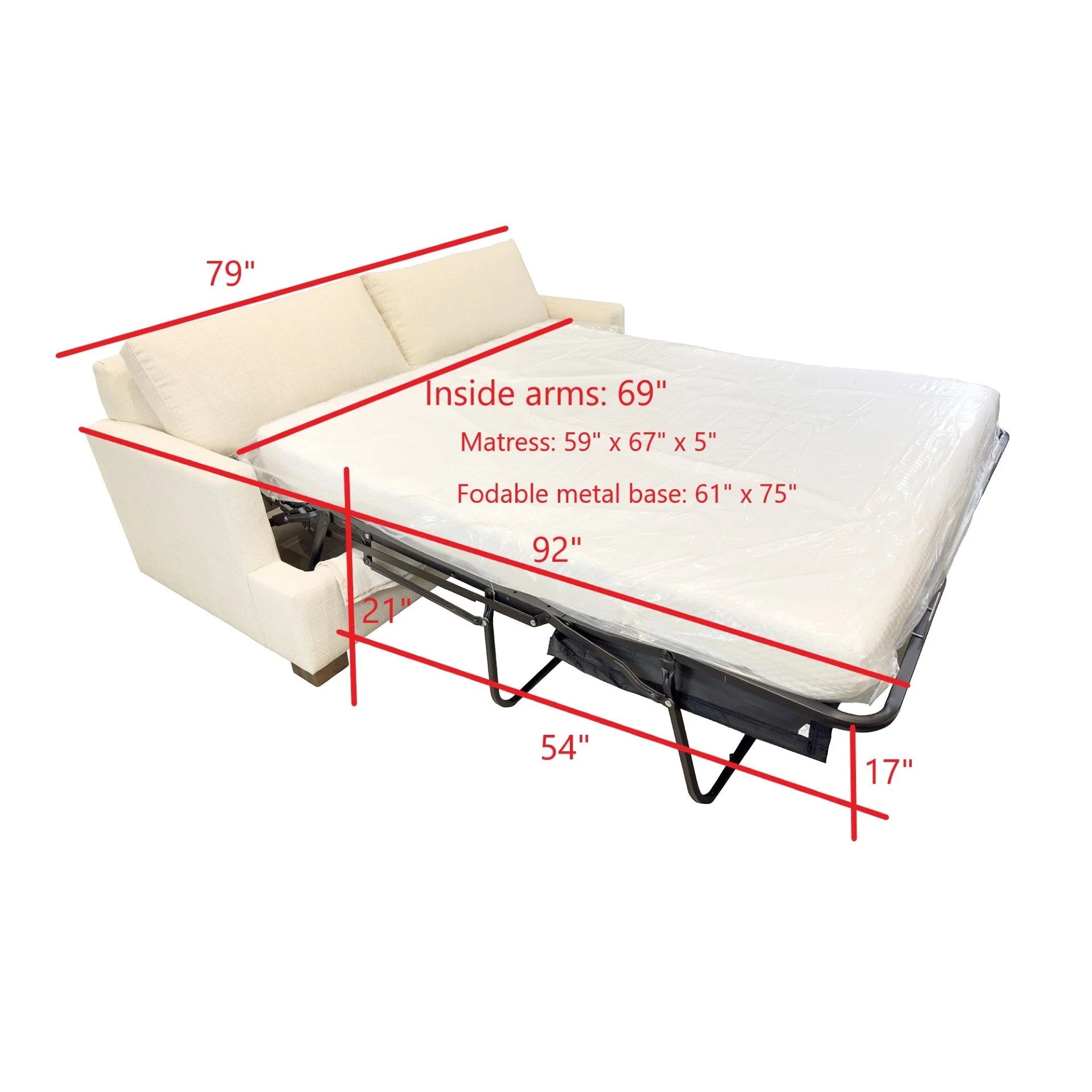 Custom Martha Queen Sofa Bed Frame - Central Designs