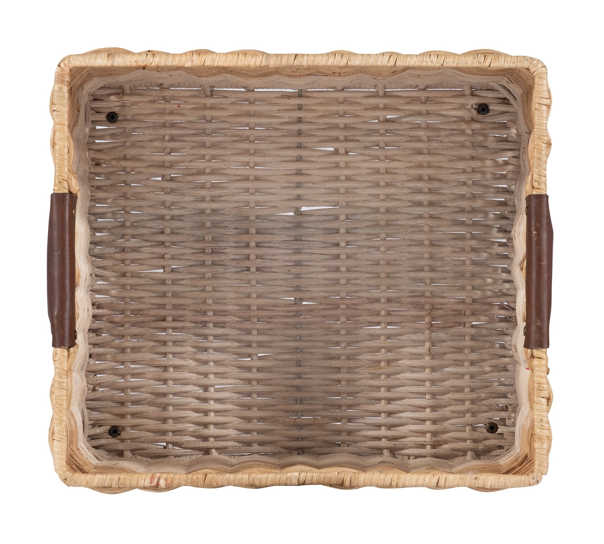 Western Style White Record Wicker Basket - Central Designs