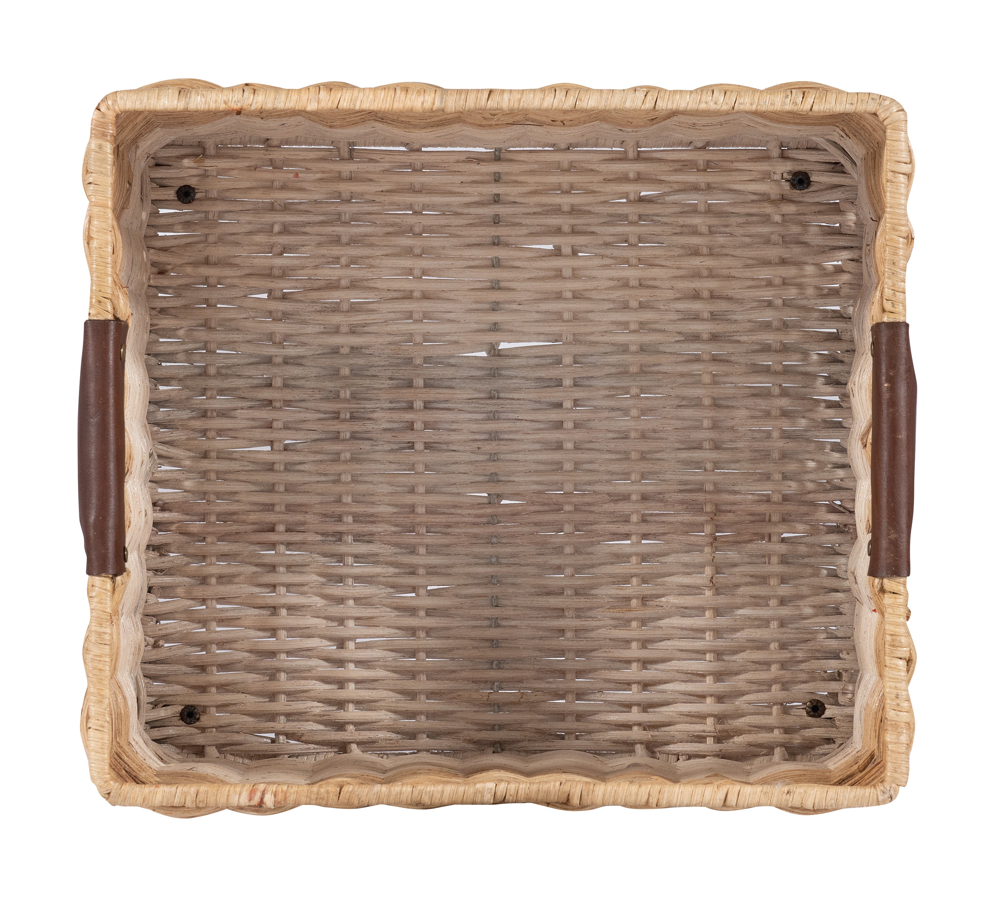 Western Style White Record Wicker Basket