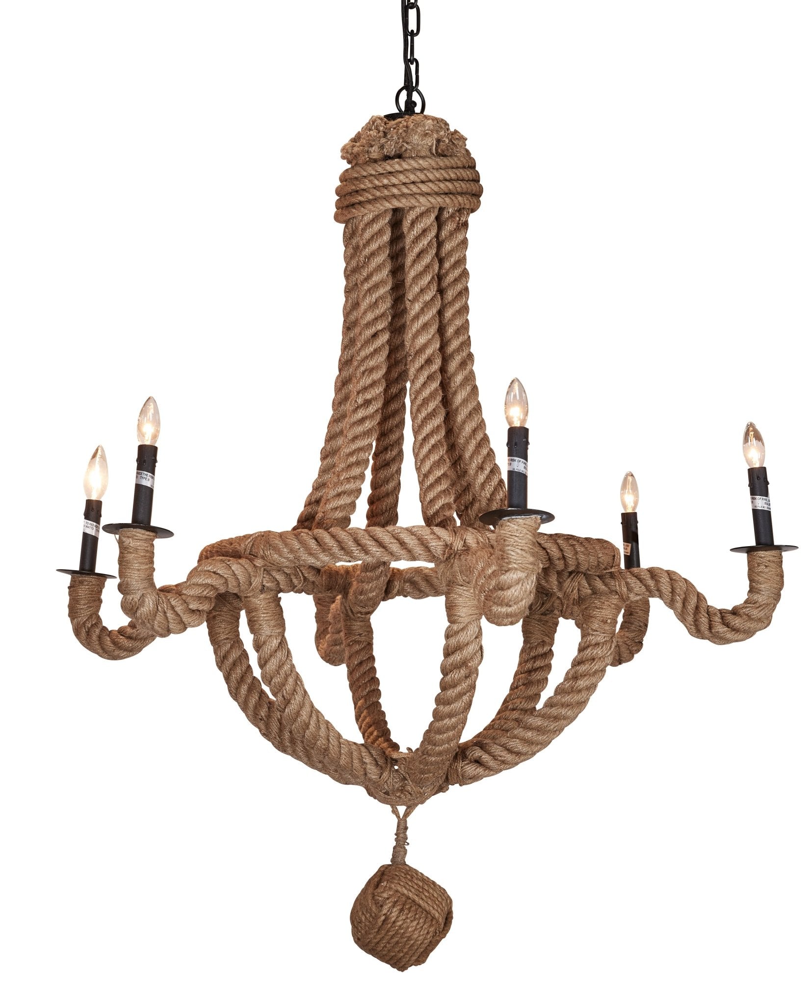 Rope Chandelier w/Six Arms - Central Designs
