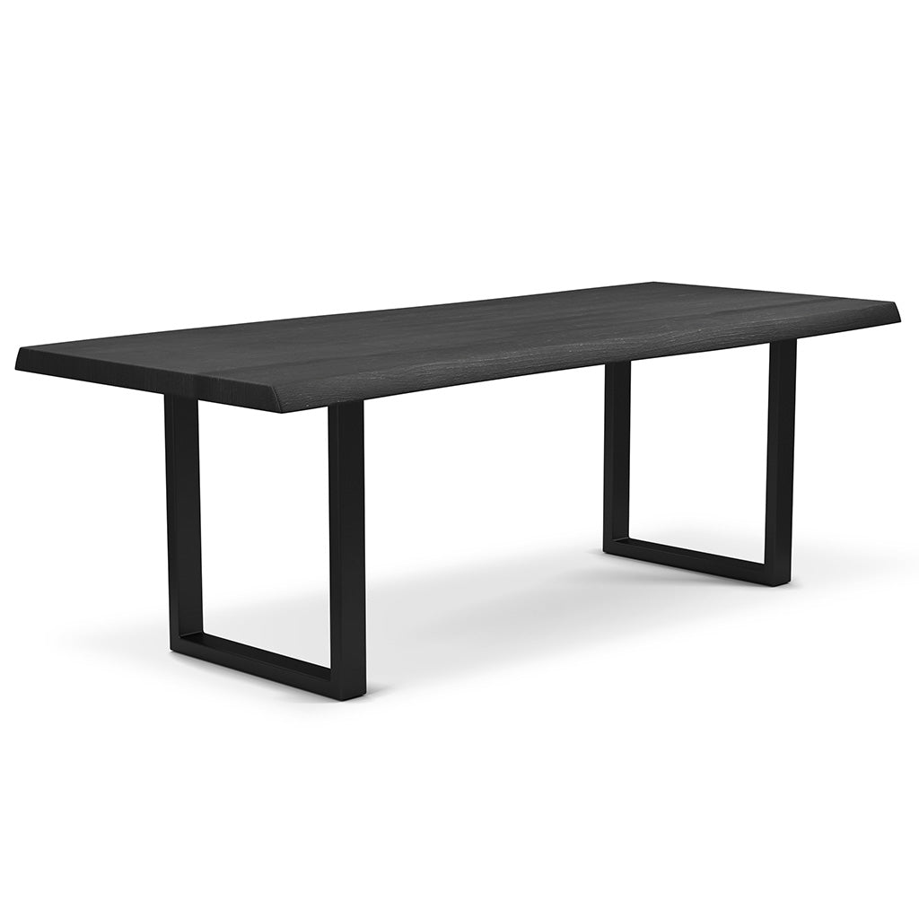 Brooks - Dining Table - U Base - 40" x 116" - Ebonized Top - Black Base