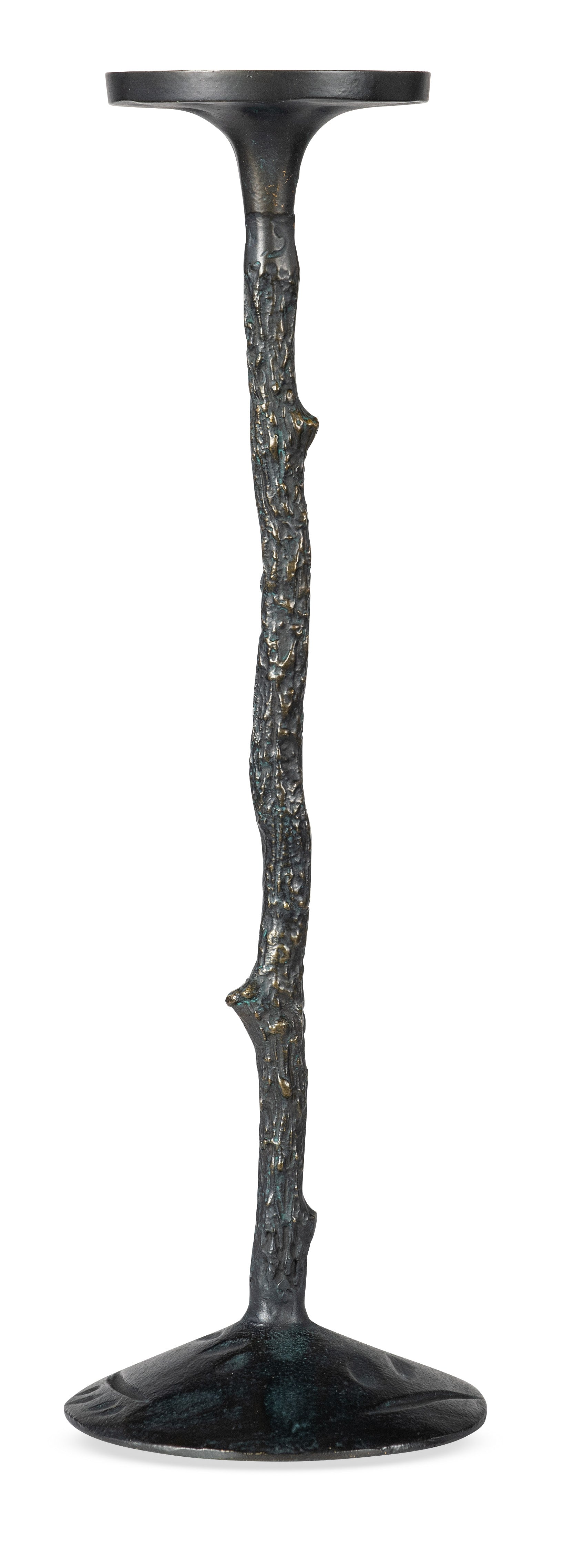 Pillar Candle Holder Blackened Gold - 19"H