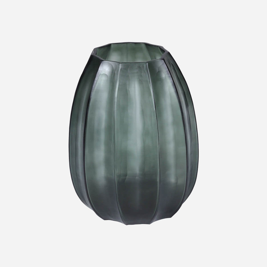 Loire Light Green Steel Glass Vase - Medium