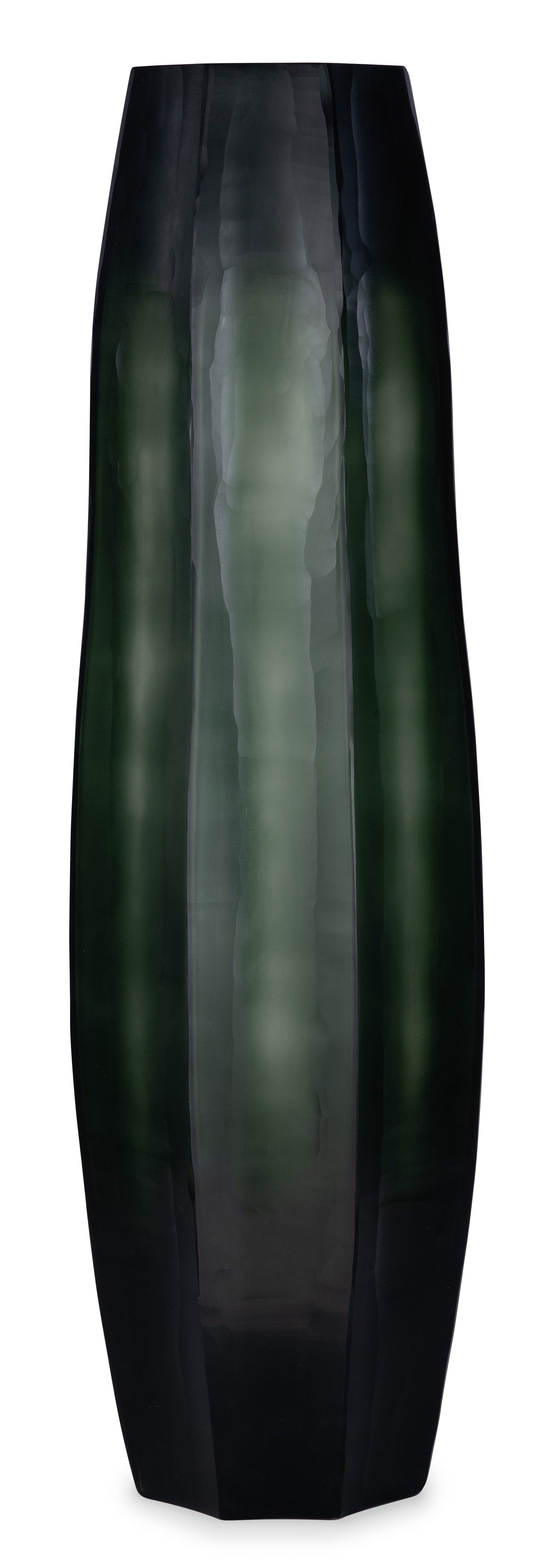 Loire Light Green Steel Glass Vase - Tall