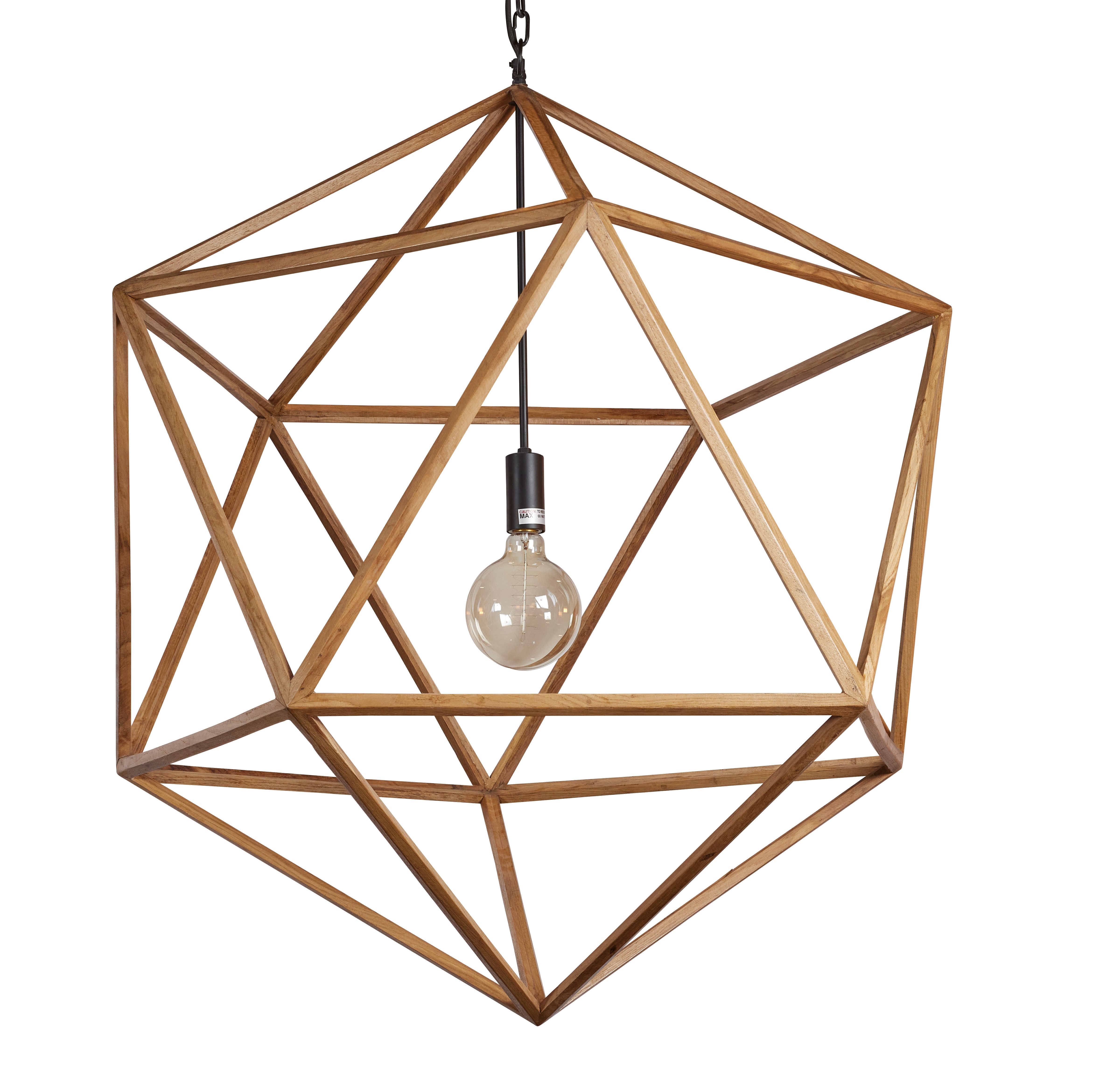 Wooden Polyhedron Chandelier - Large