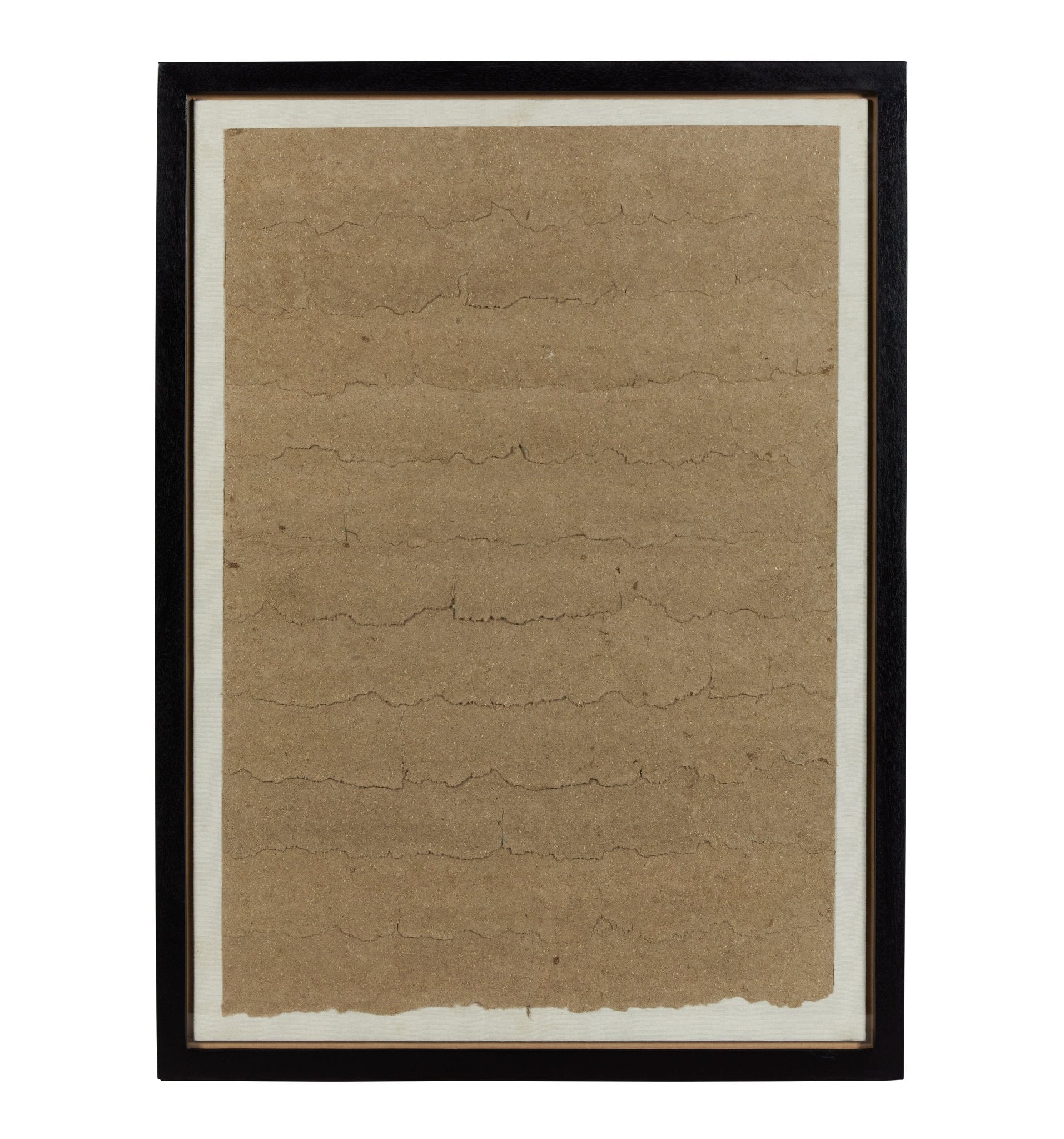 Natural Torn Paper Wall Art in Glass Wooden Frame - Central Designs