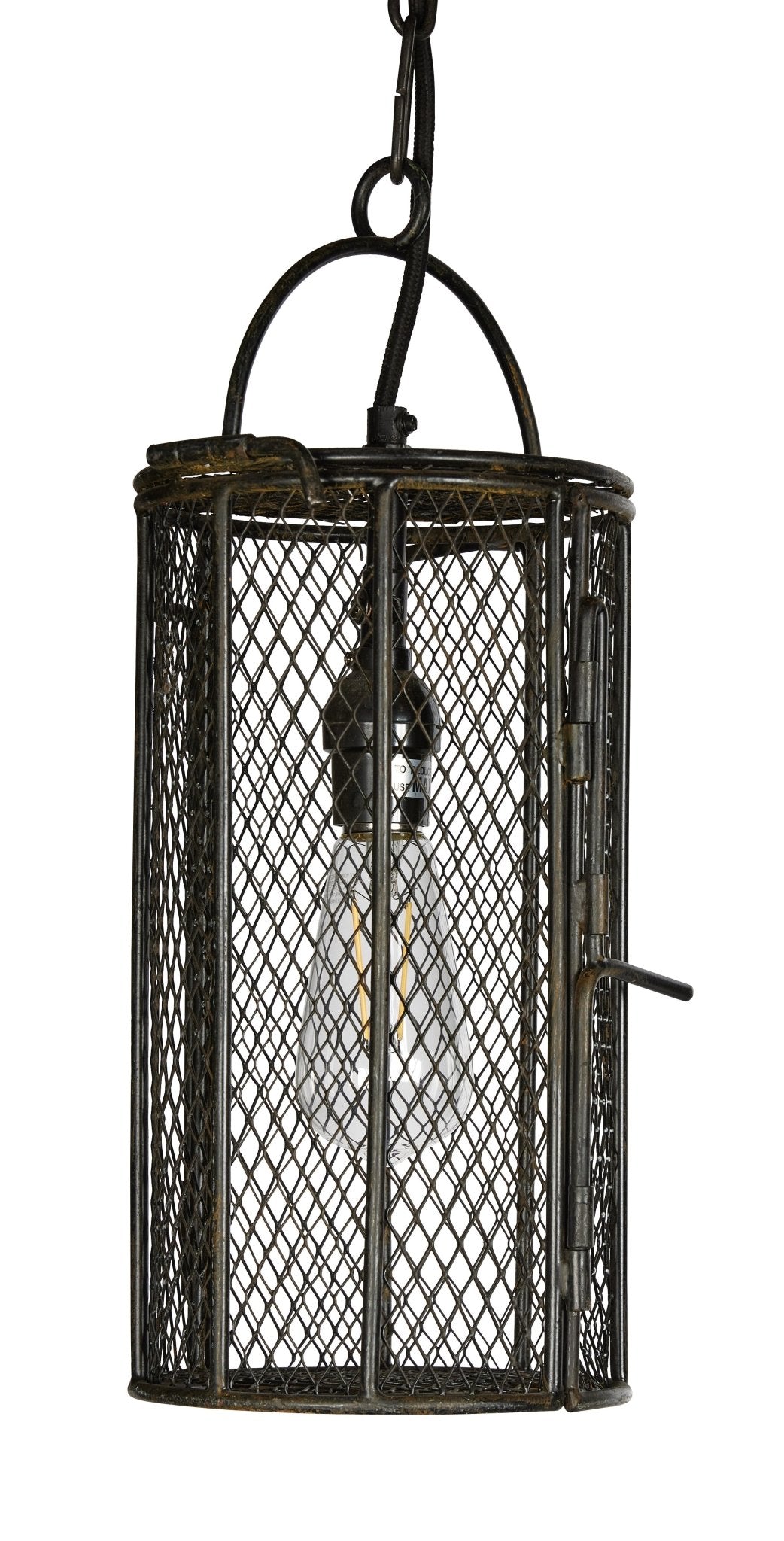 Dye Basket Pendant Light w/ Wrought Iron Accents - Central Designs