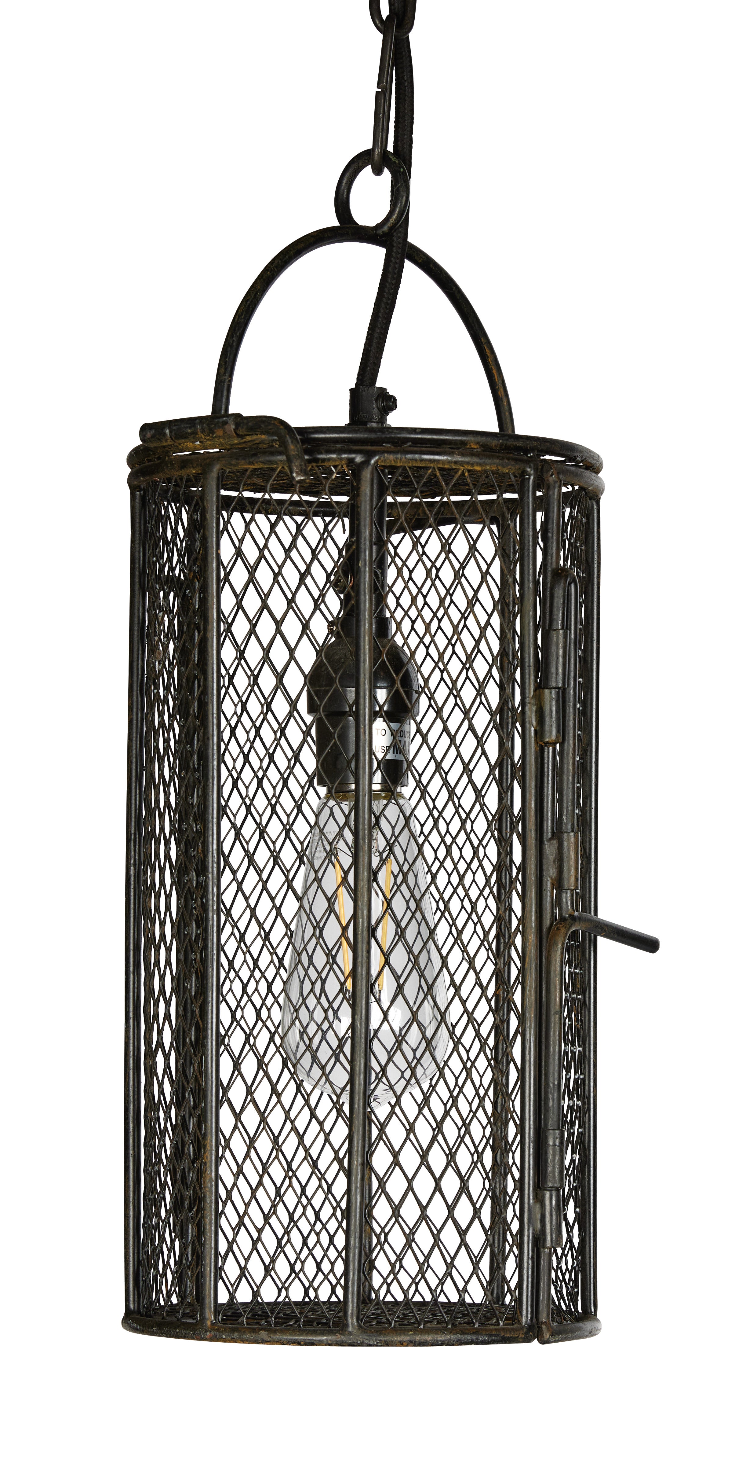 Dye Basket Pendant Light w/ Wrought Iron Accents