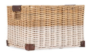 Western Style White Record Wicker Basket