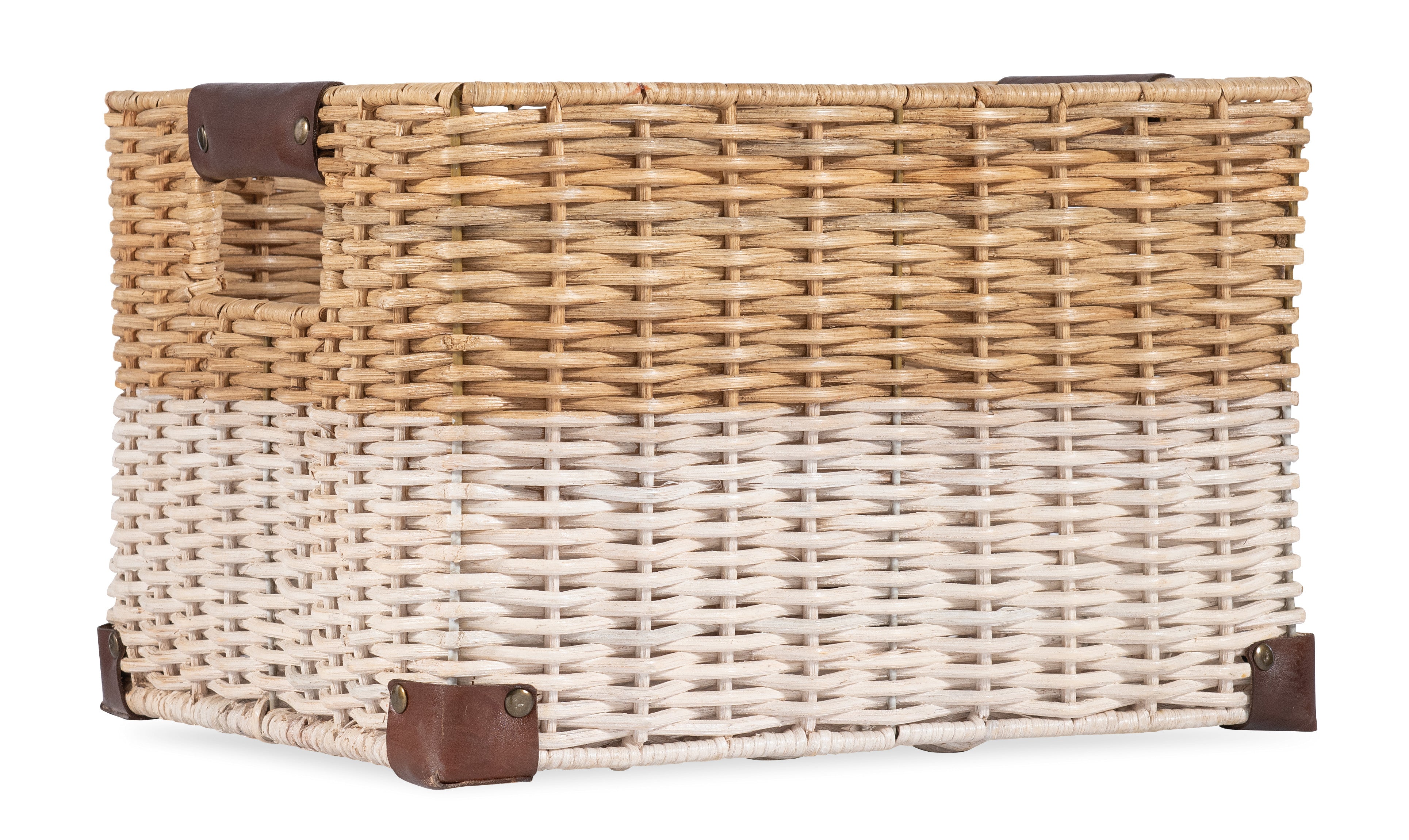 Western Style White Record Wicker Basket