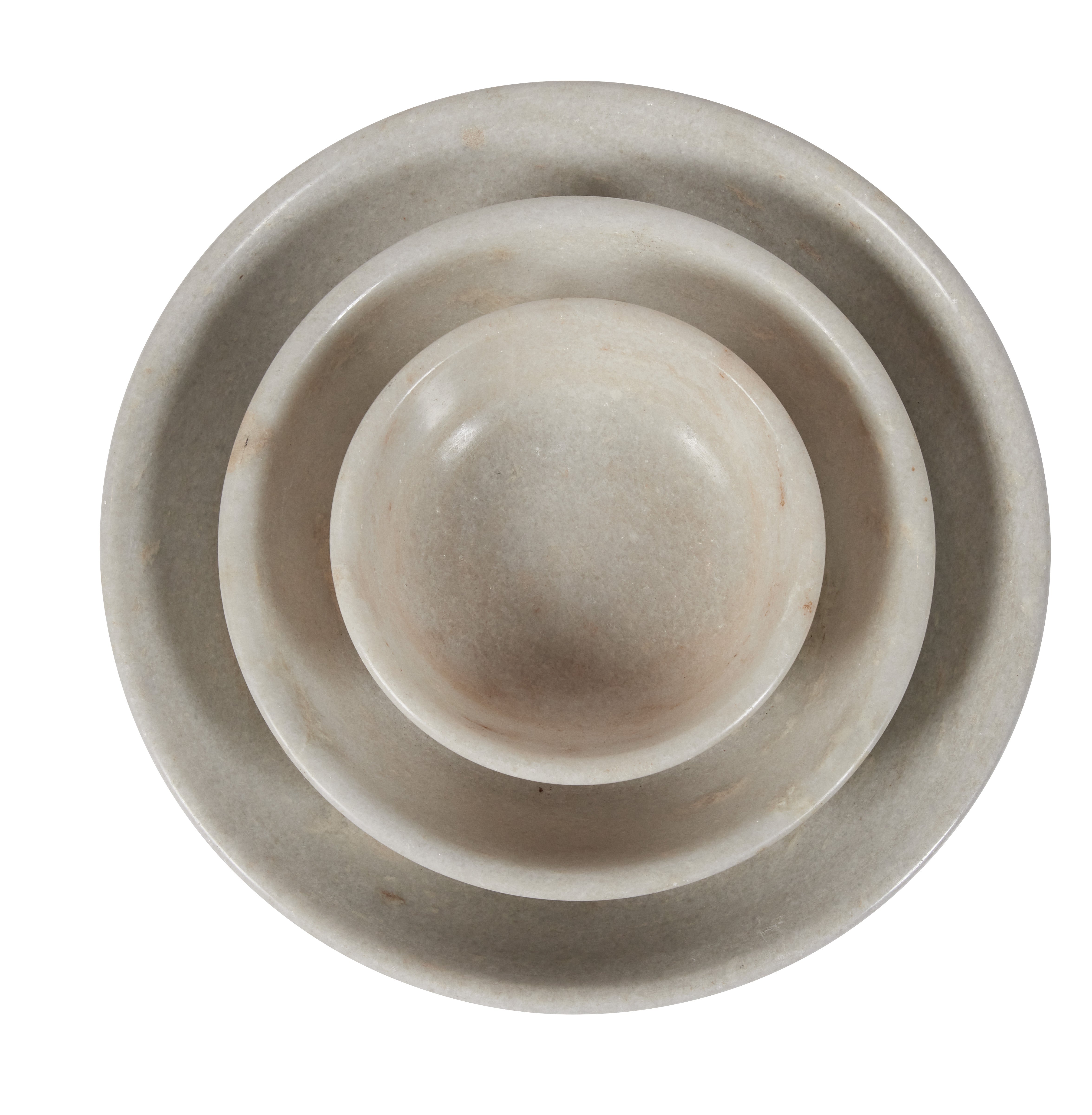 Nesting Fluted Marble Bowls