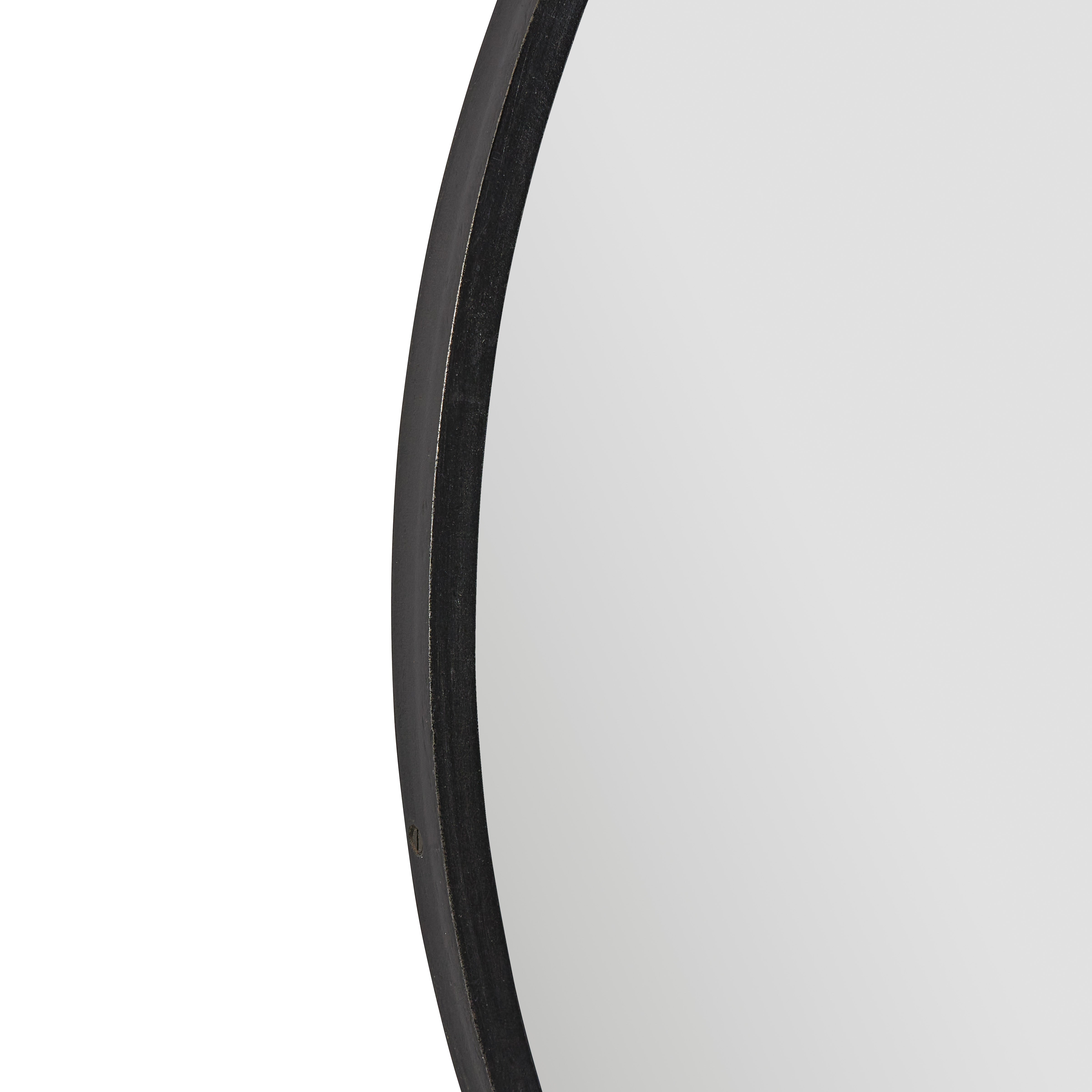 Black Iron Frame Pur Round Mirror