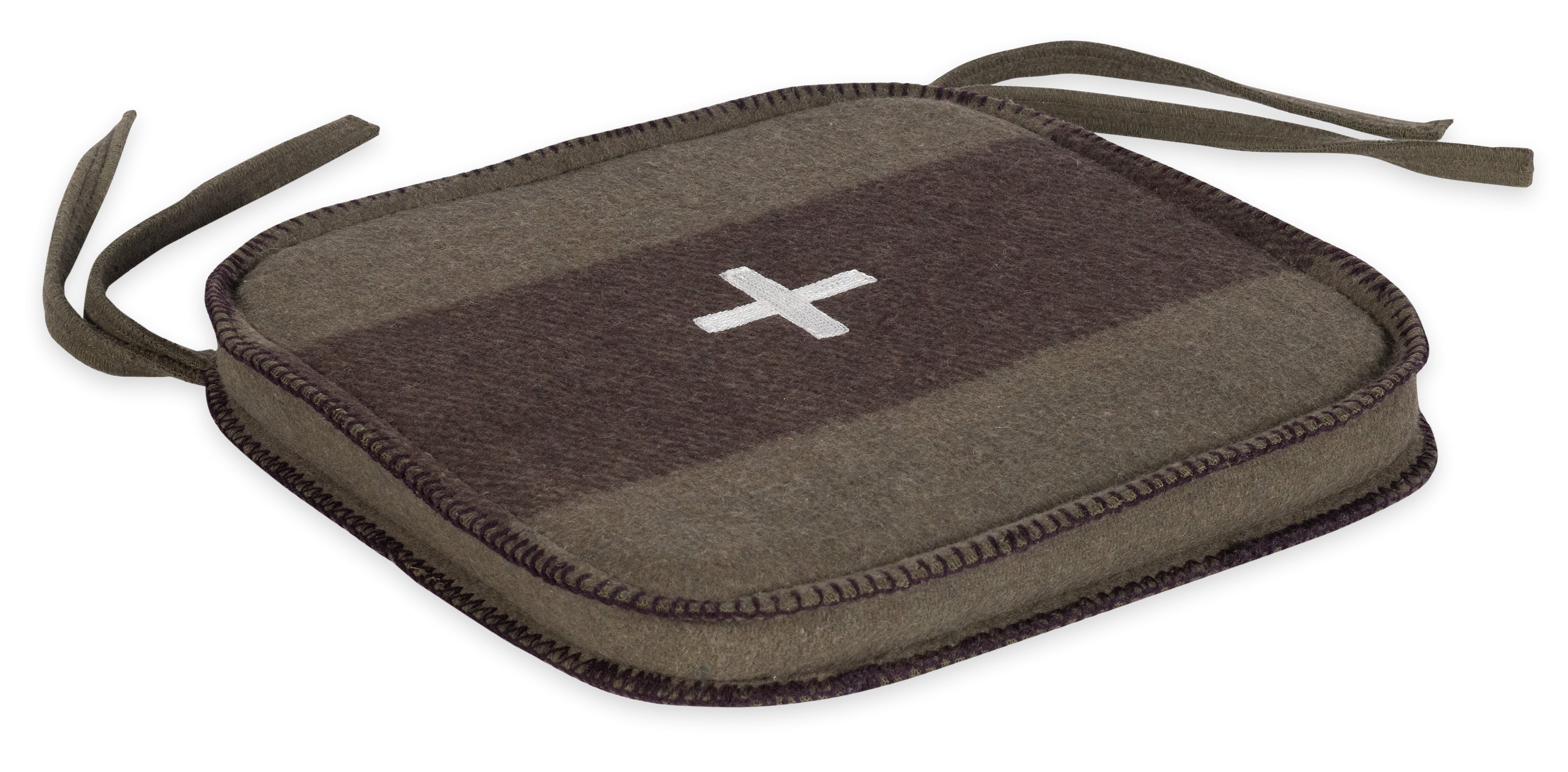 Swiss Army Chair Cushion 15x15 Green/Brown