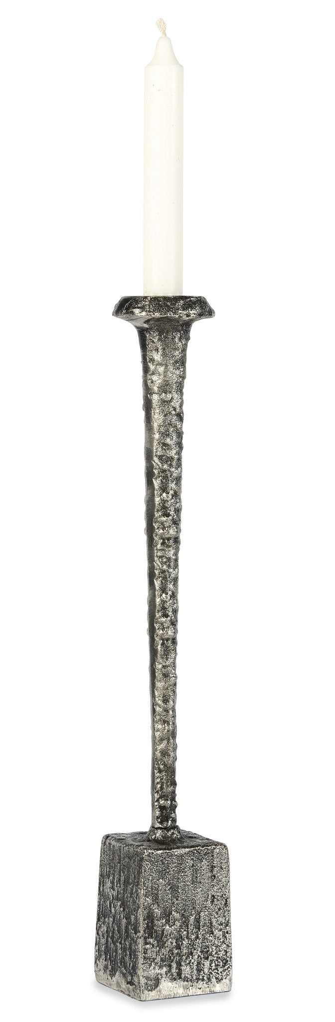 Antique Nickel Block Candleholder - Large - Central Designs