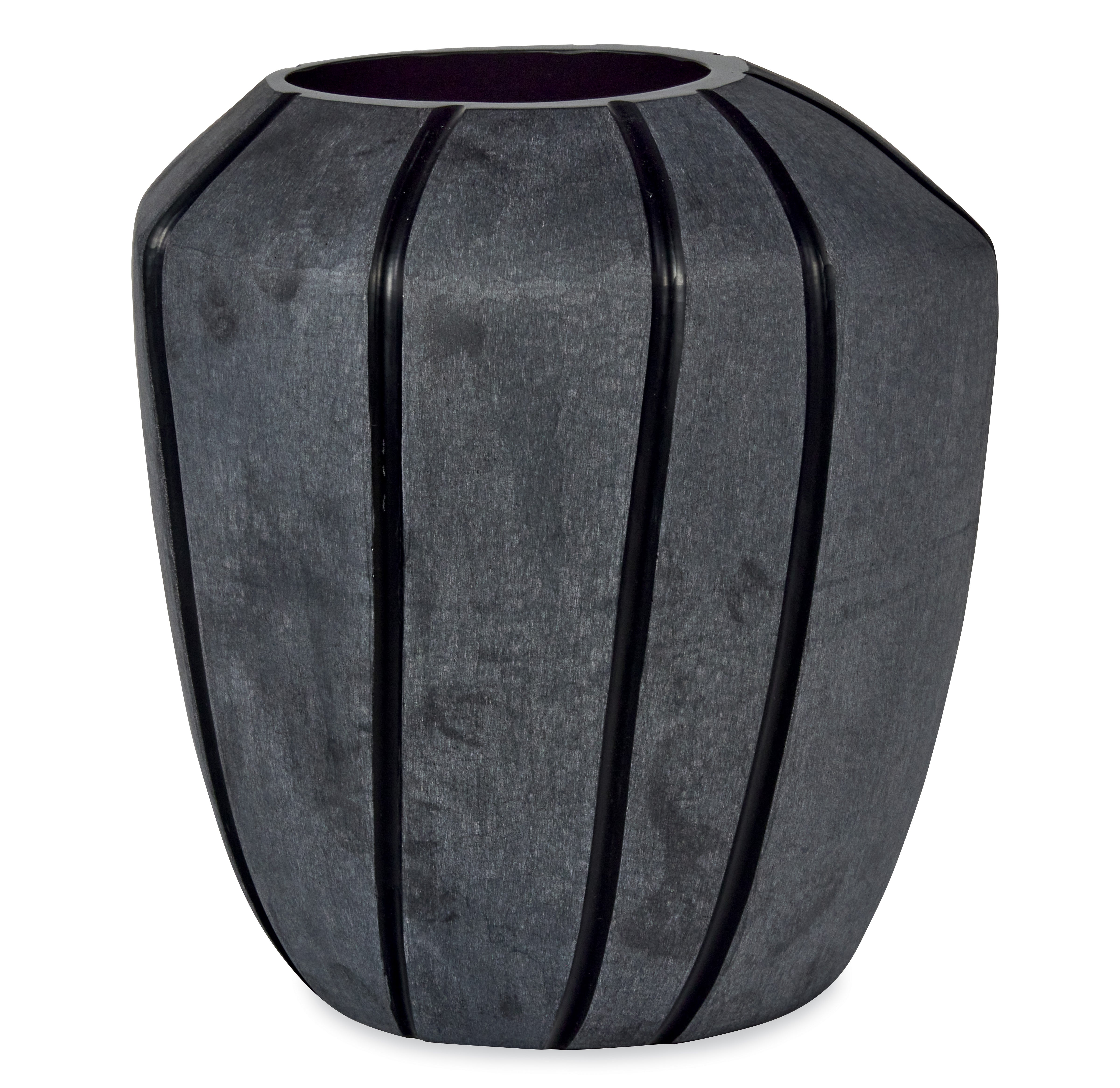 Simius Soft Black Glass Blown Vase
