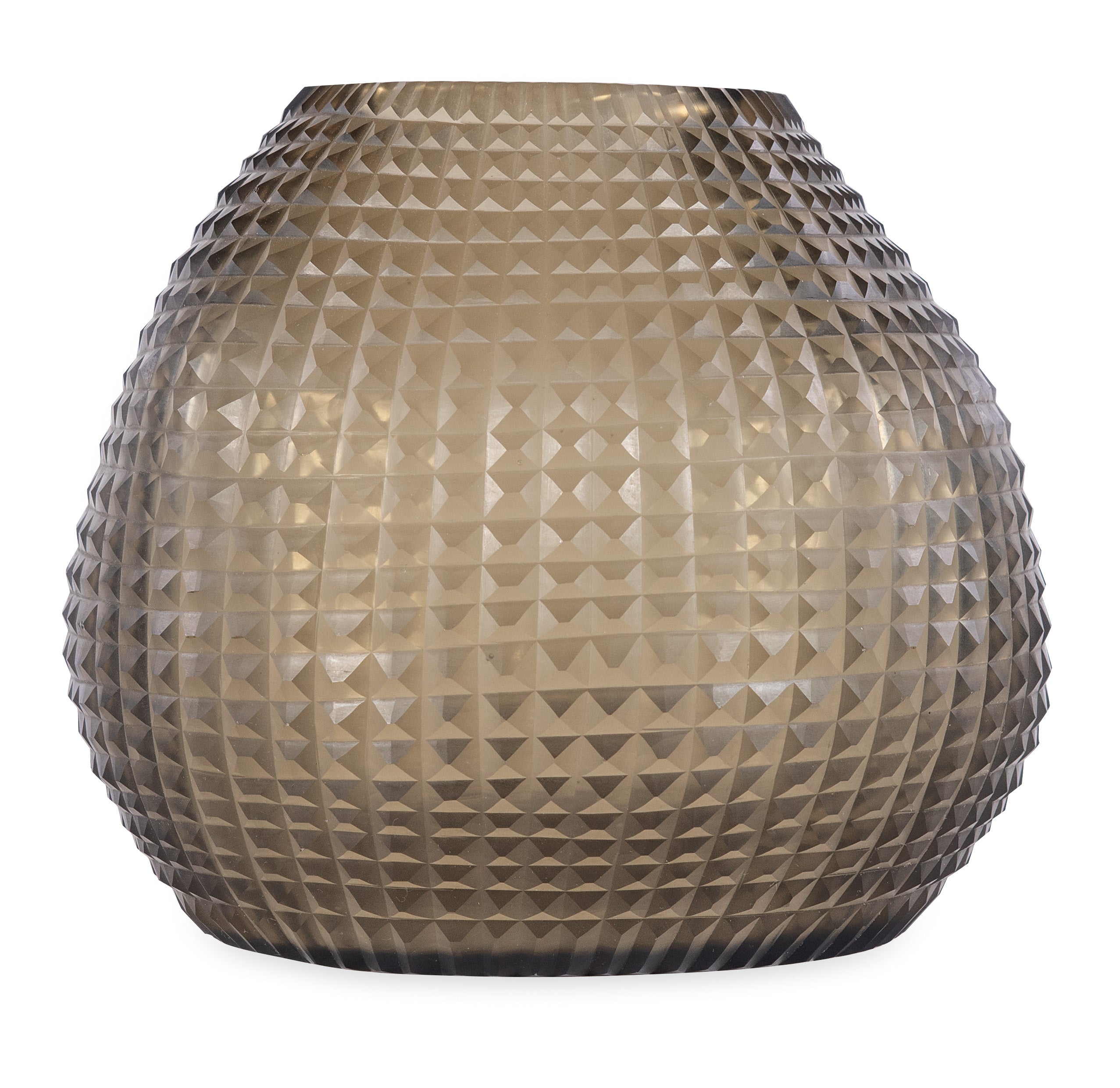 Somme Round Jack Fruit Smoke Glass Vase
