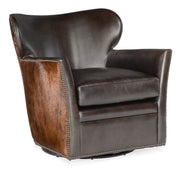 Kato Leather Swivel Chair with Dark HOH - Central Designs