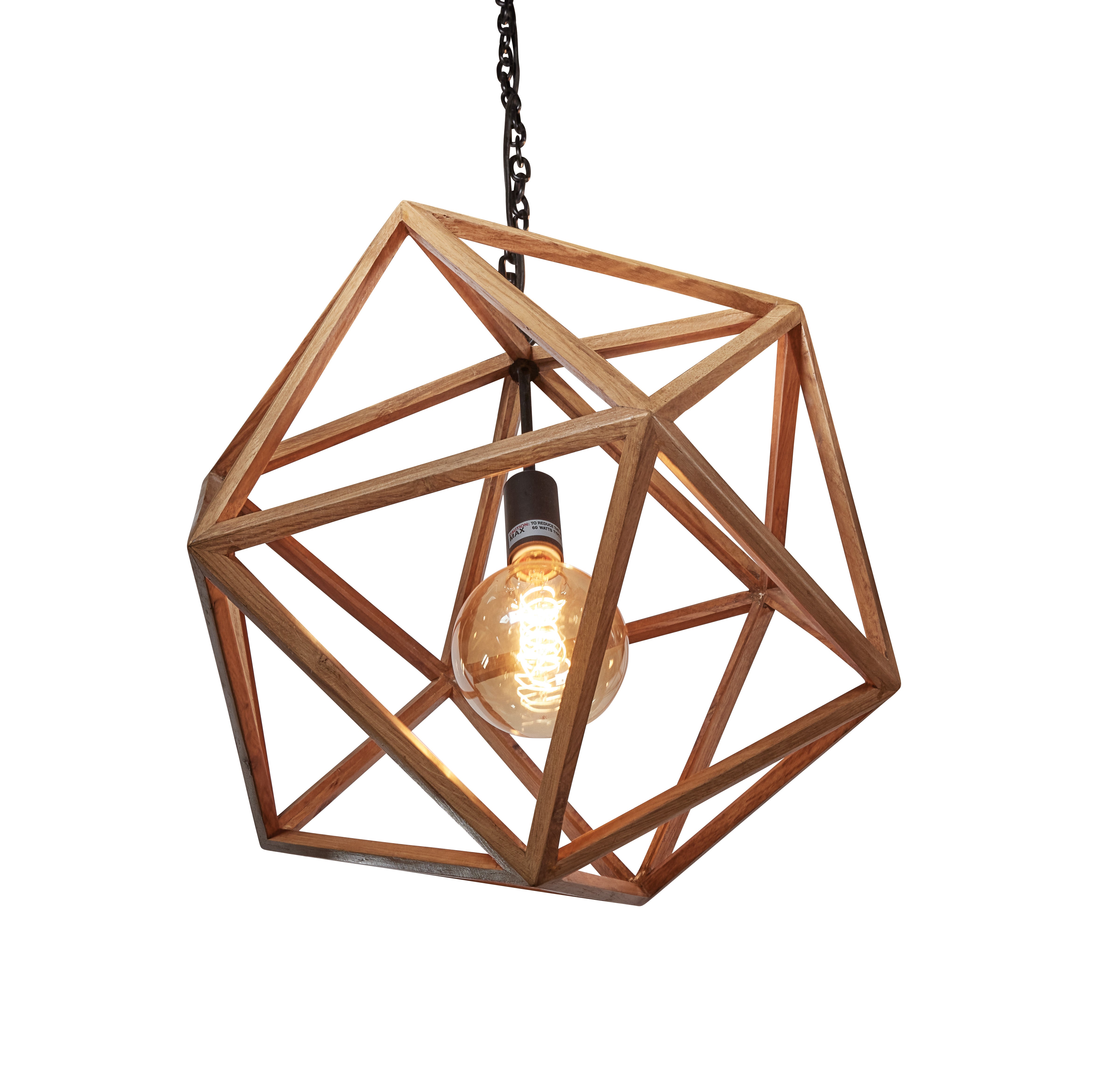 Wooden Polyhedron Chandelier - Small