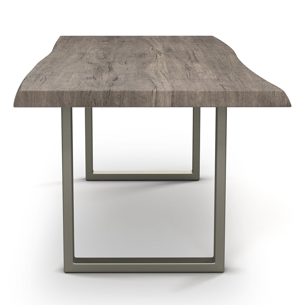Brooks - Dining Table - U Base - 40" x 116" - Sandblasted Grey Top - Pewter Base