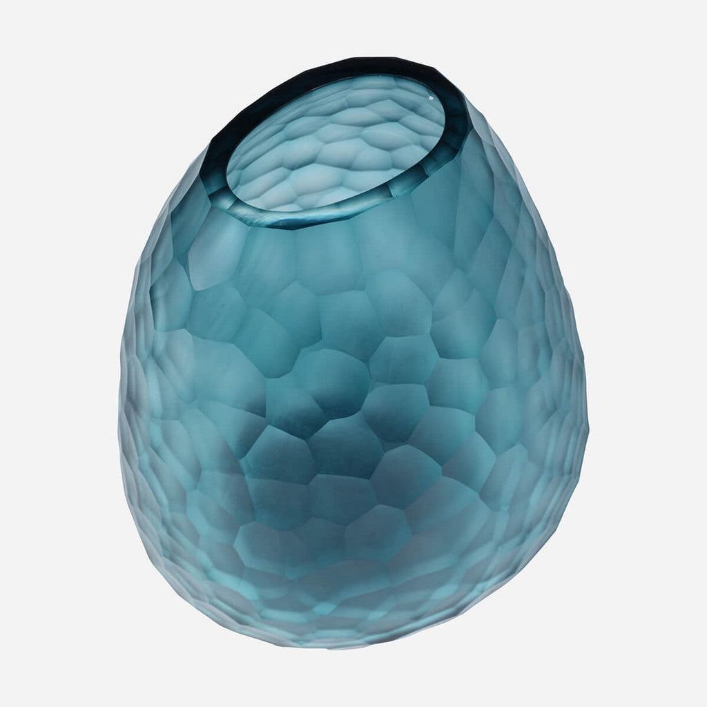 Somme Tall Petrol Glass Vase