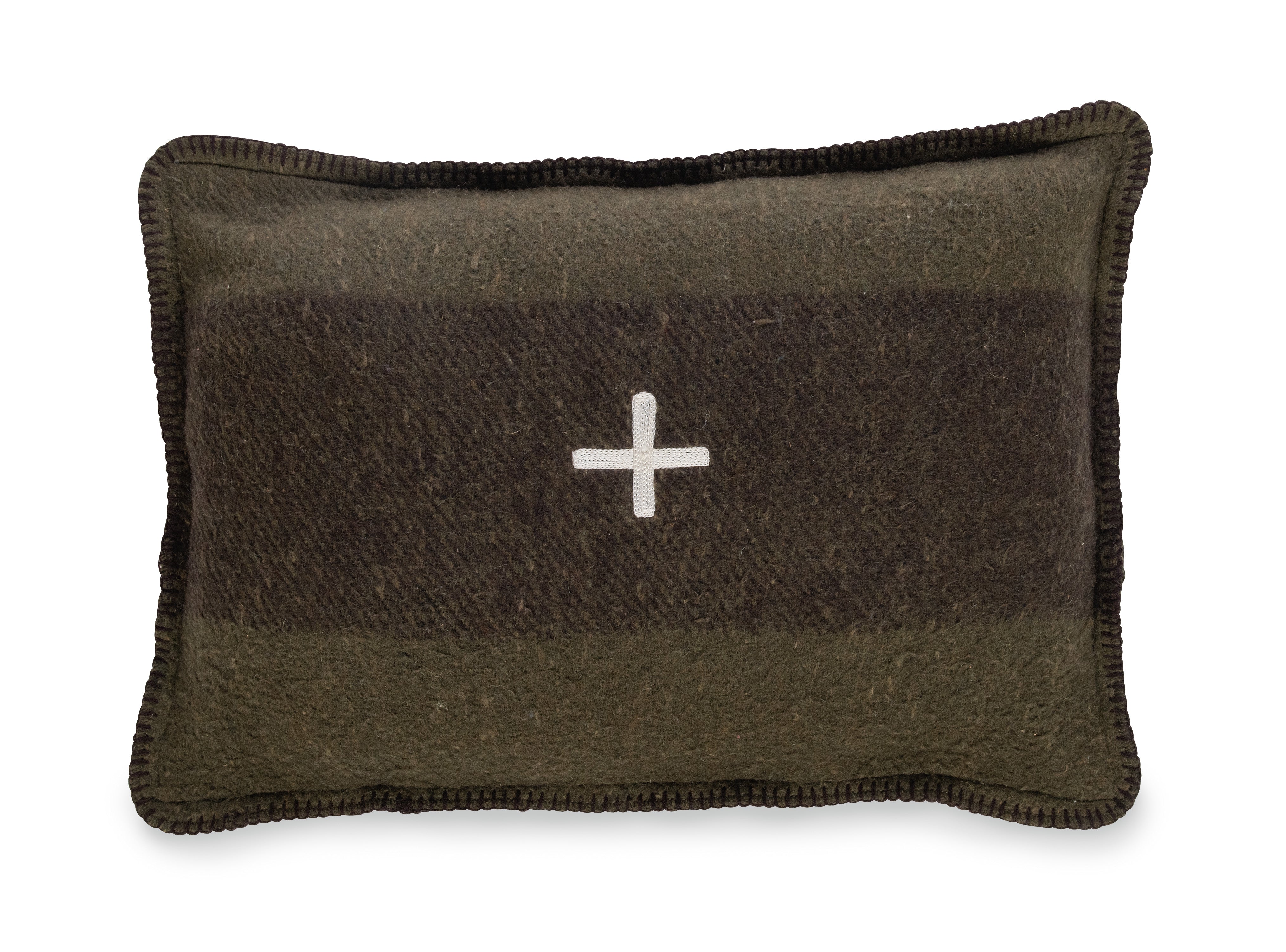 Swiss Army Pillow Cover 14x20 Green/Brown