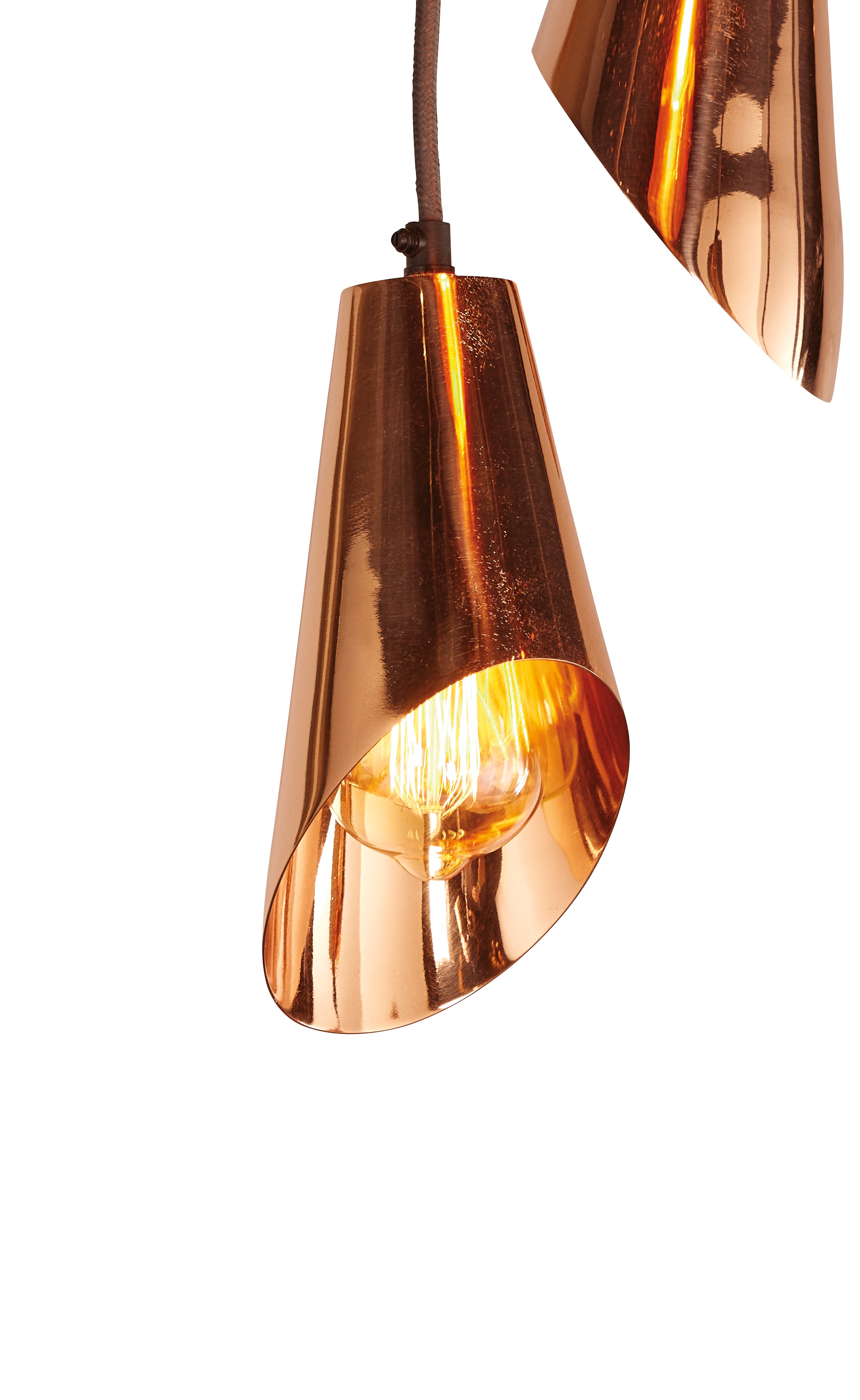 Rose Gold Scoop Pendant Light