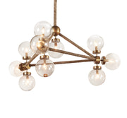 Rope Triangular 10-Light Globe Chandelier