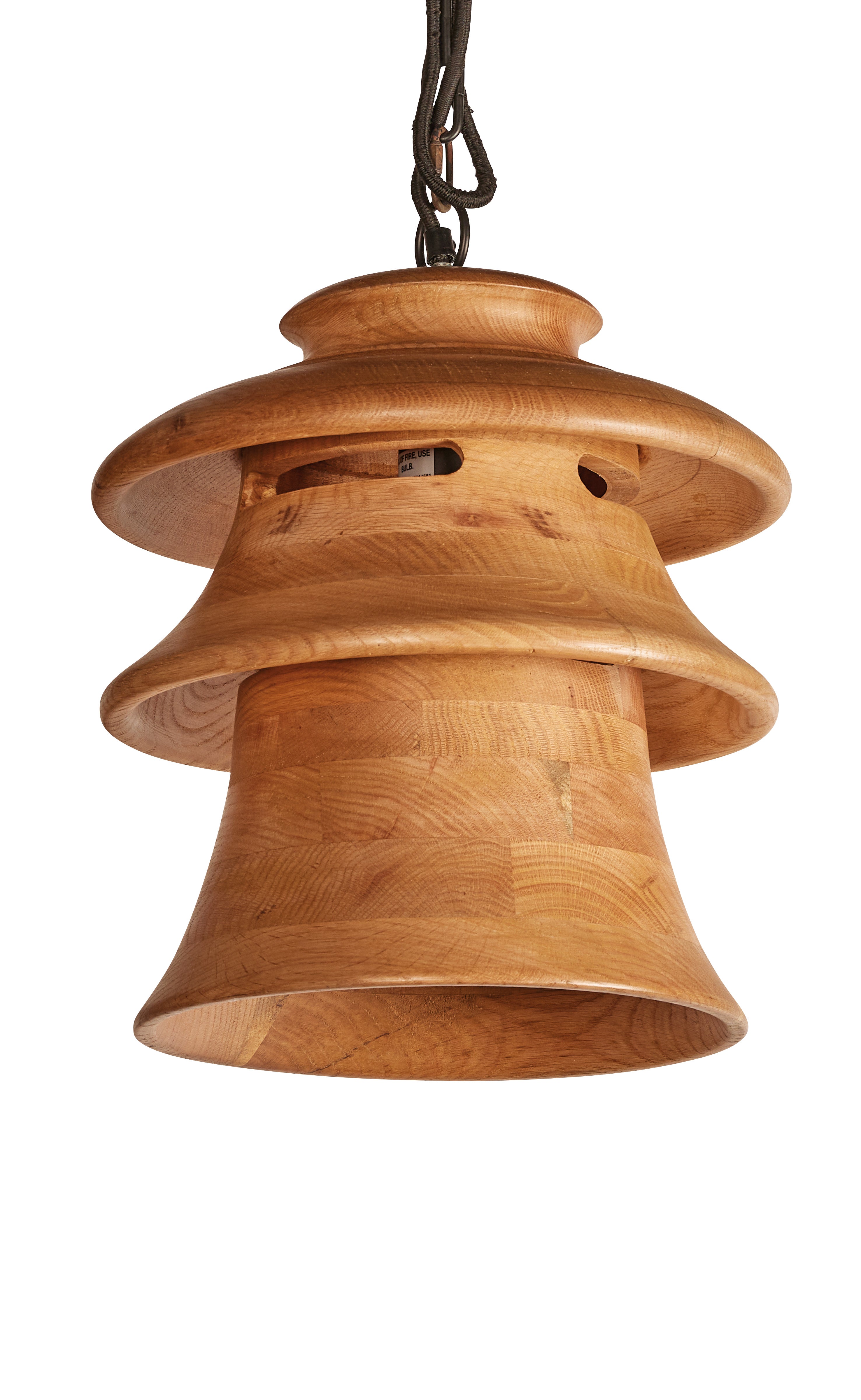 Oak Wood Tiered Pendant Light