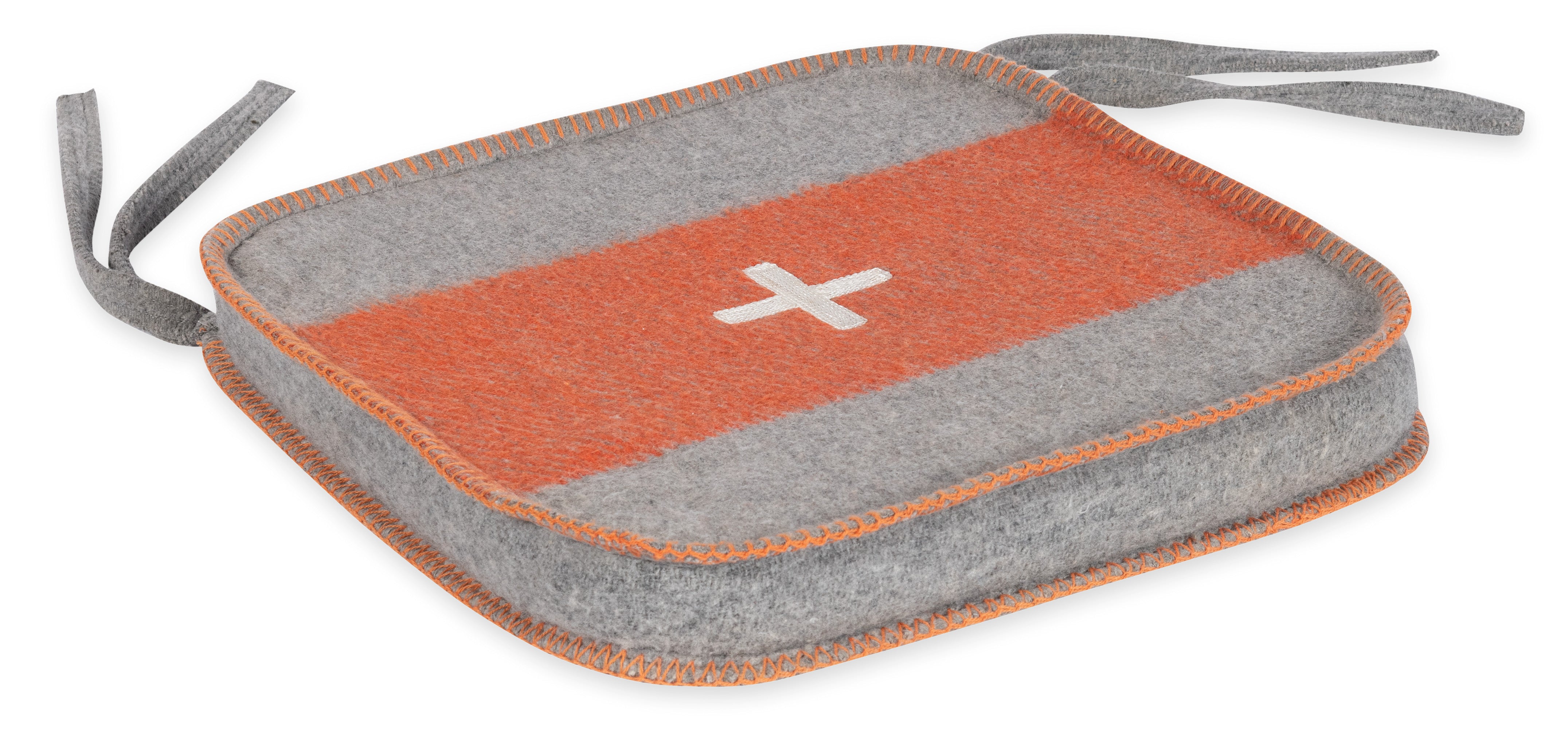 Swiss Army Chair Cushion 15x15 Grey/Orange