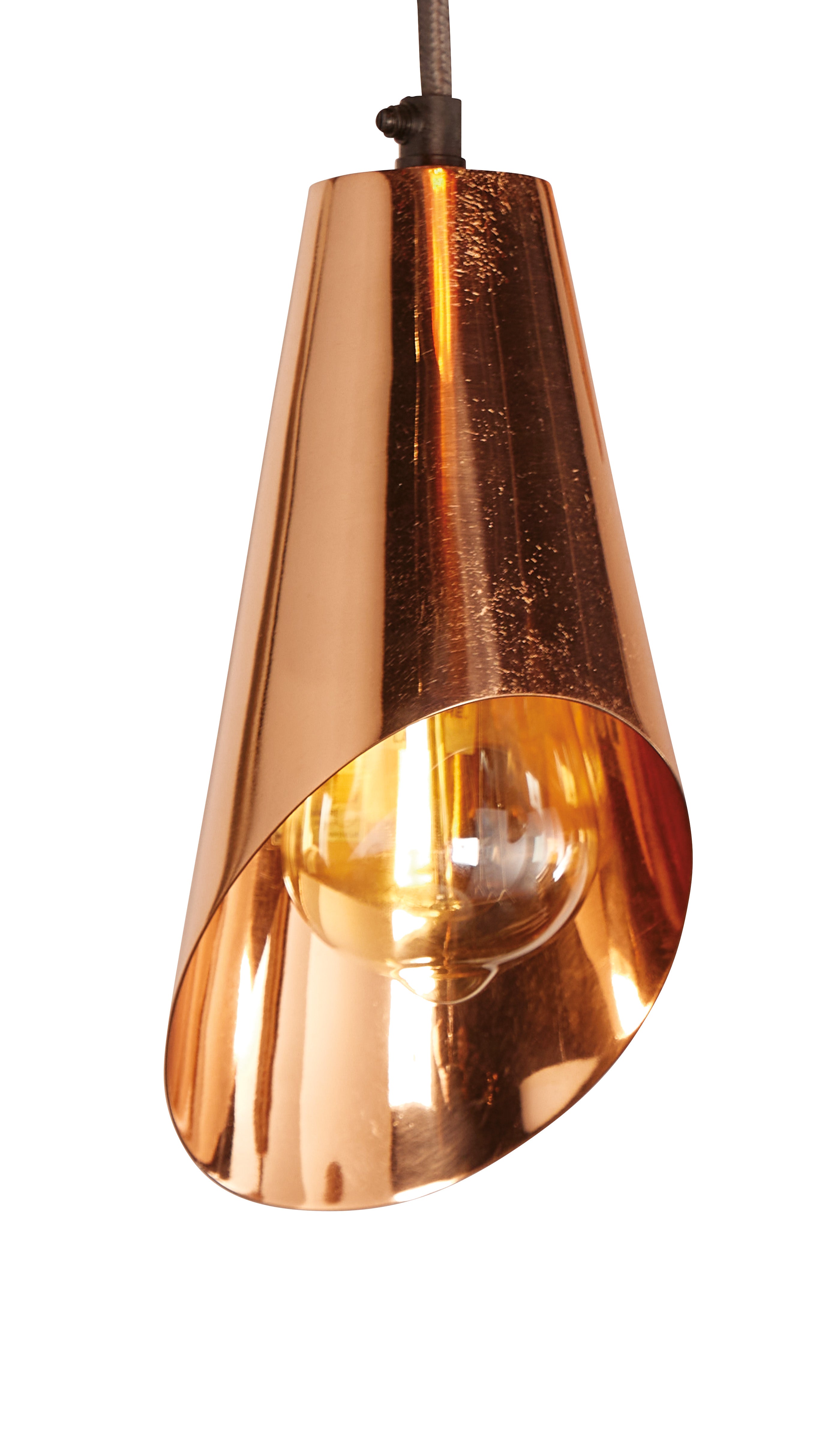 Rose Gold Scoop Pendant Light