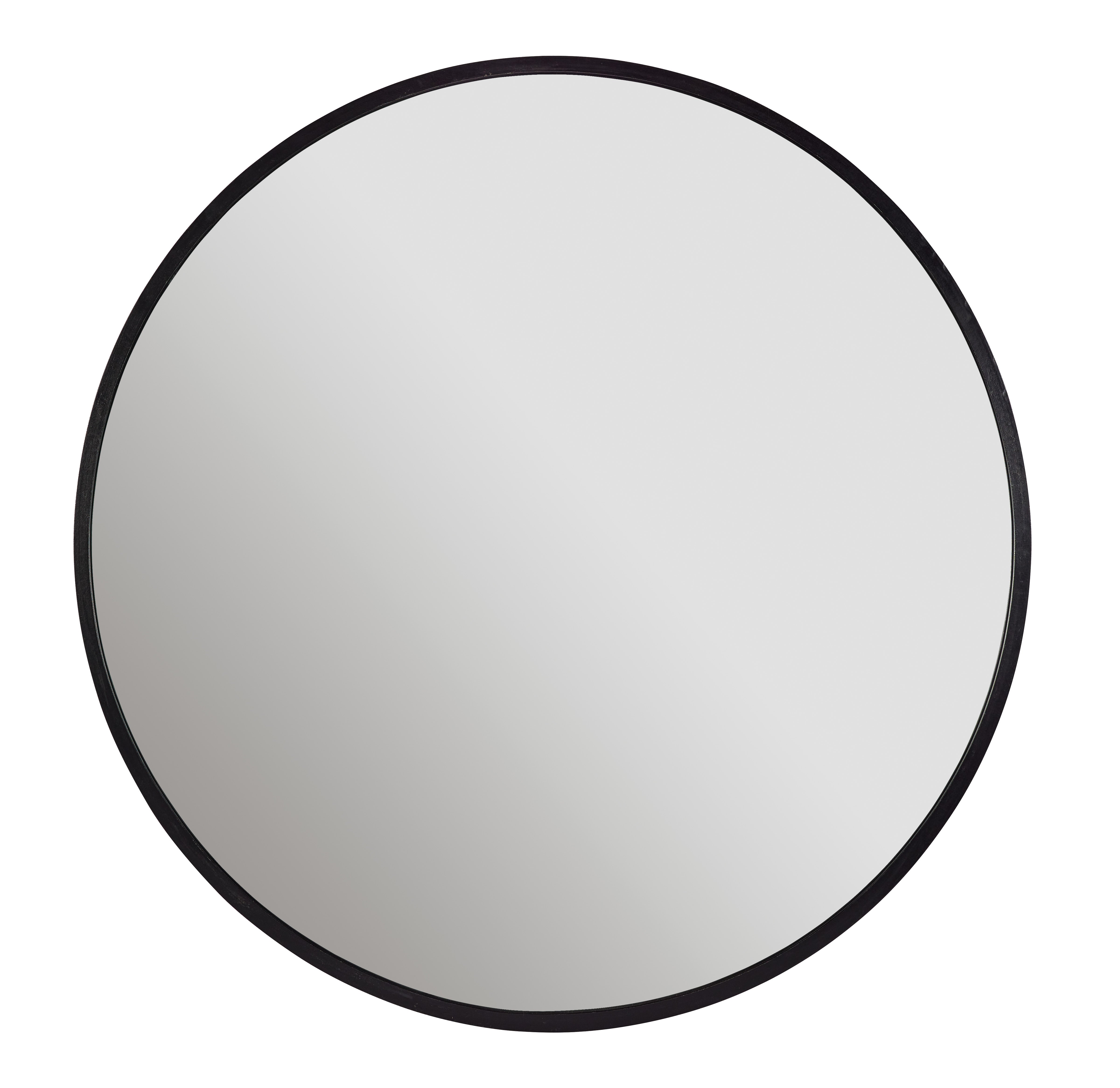 Black Iron Frame Pur Round Mirror