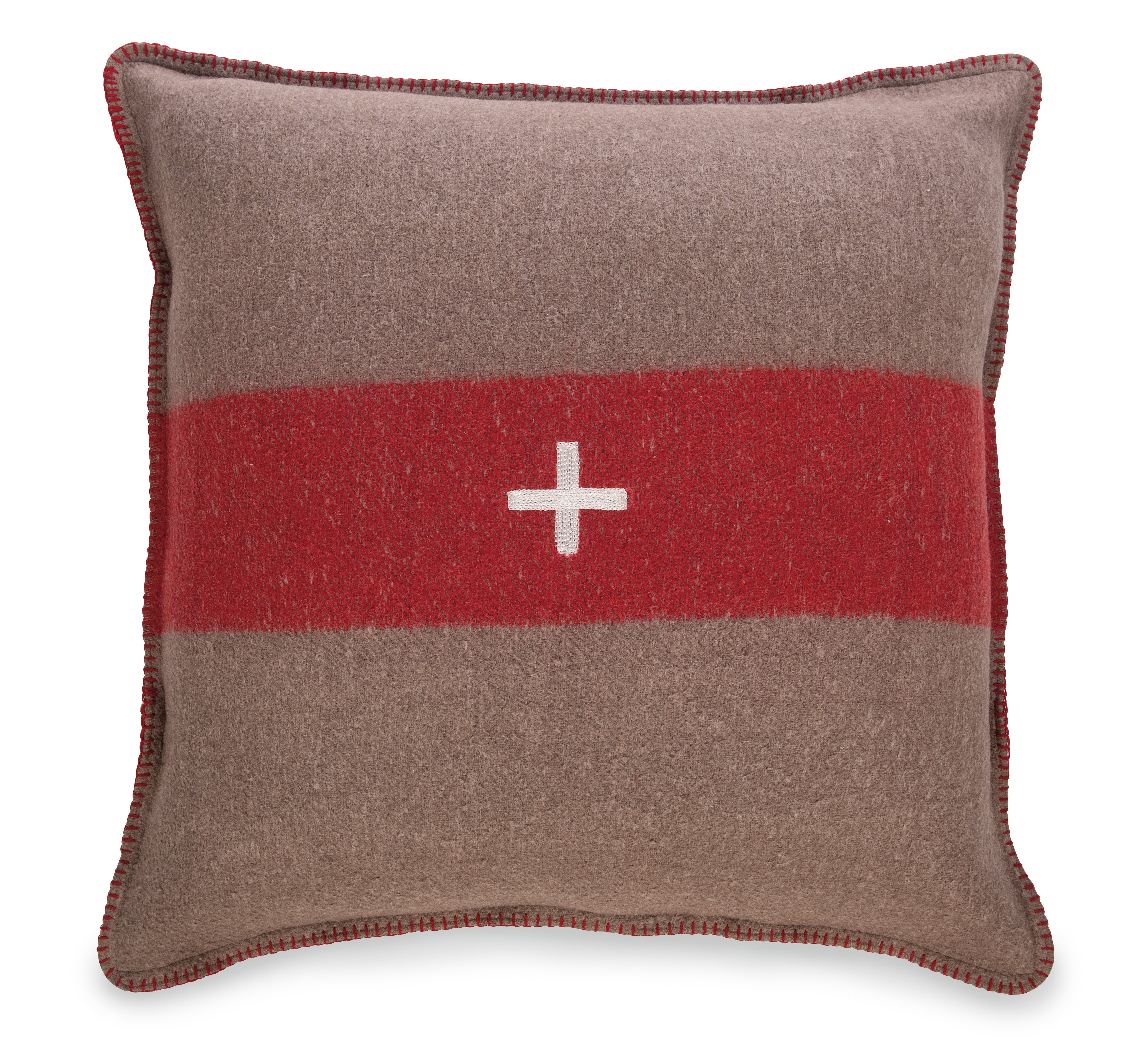 Swiss Army Pillow Cover 28x28 Brown/Red