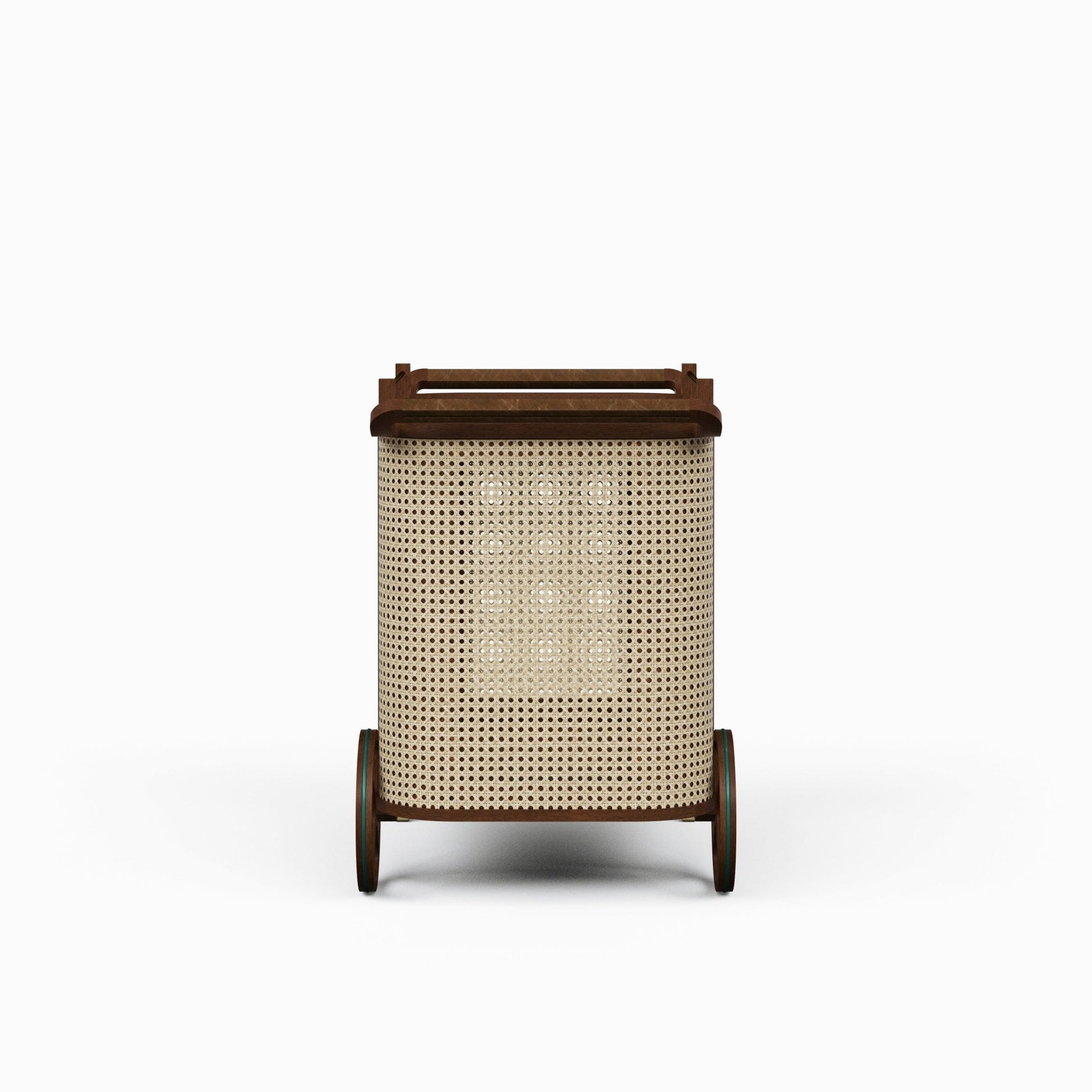 Modern Brazilian - Dinda - Bar Cart - Neutral Brown Frame - Central Designs